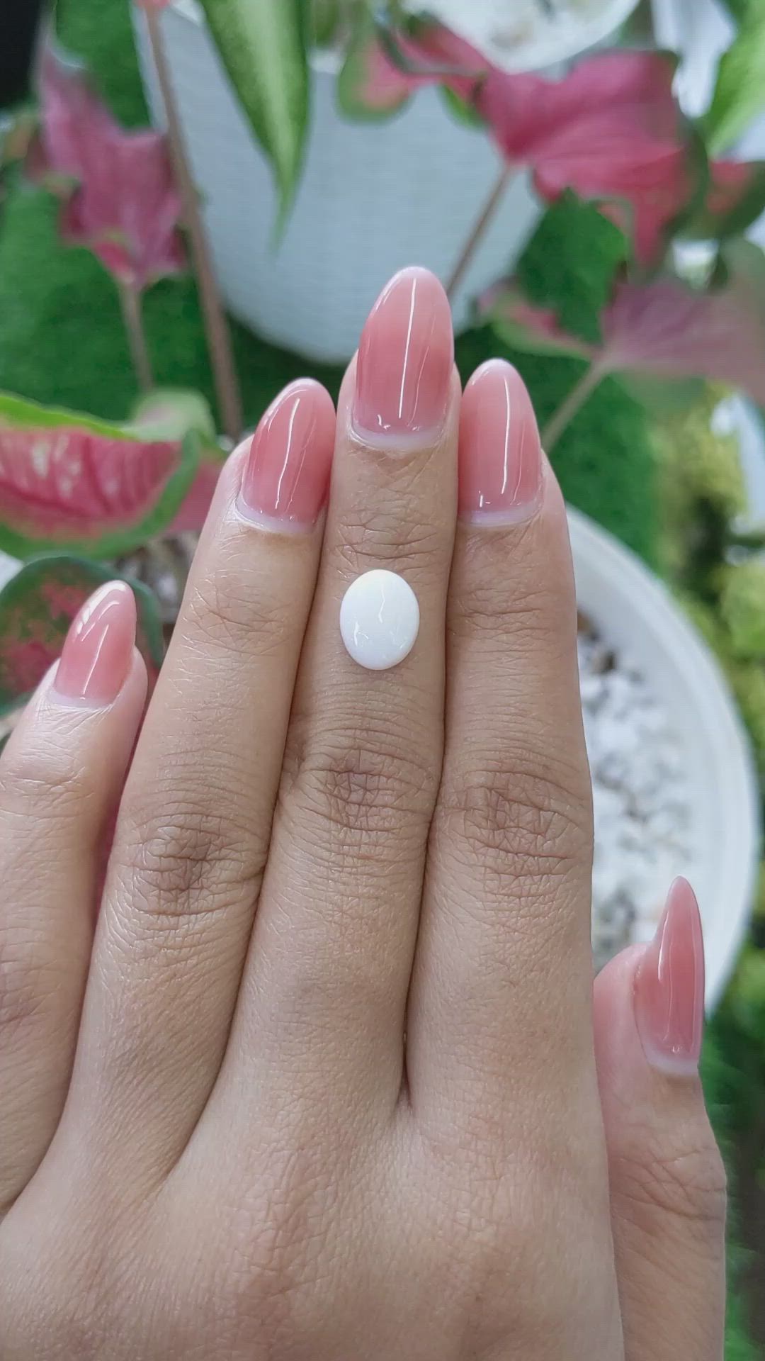 1.74 Ct. Cabochon White Opal from Brazil Size Video