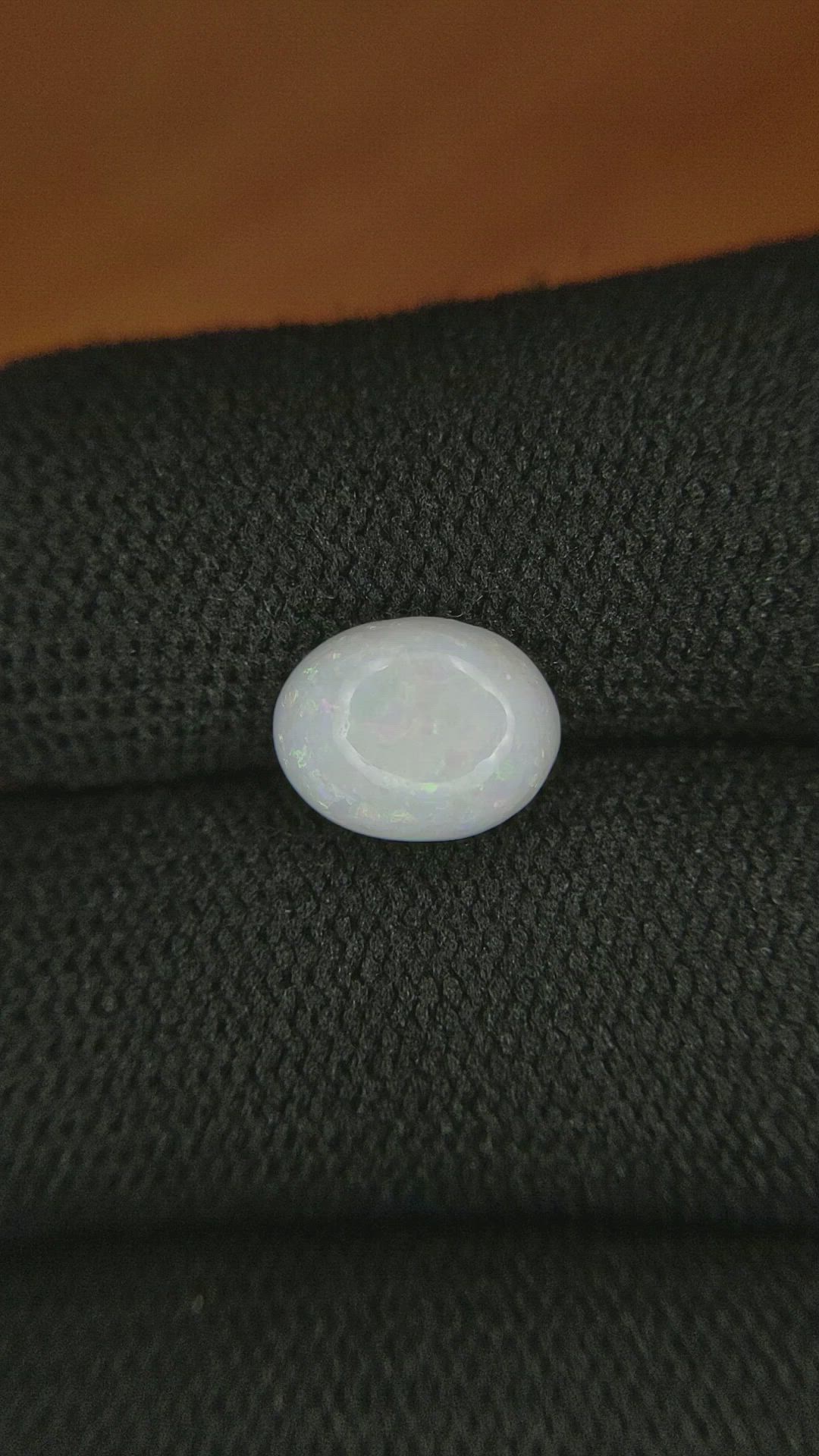 1.85 Ct. Cabochon White Opal from Brazil Size Video