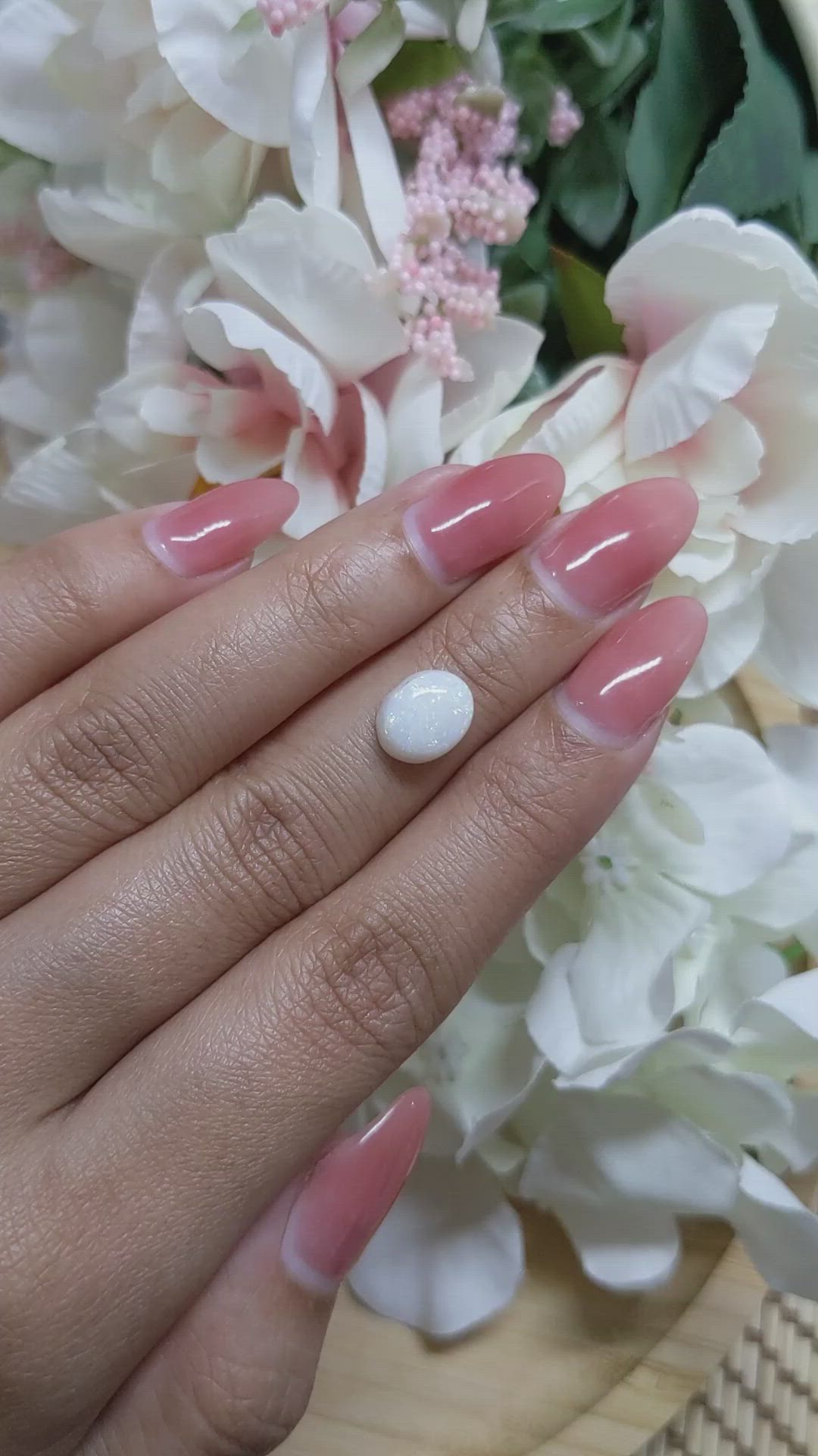 1.85 Ct. Cabochon White Opal from Brazil Size Video