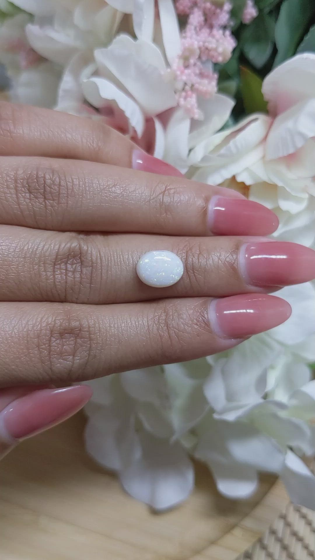 1.85 Ct. Cabochon White Opal from Brazil Size Video