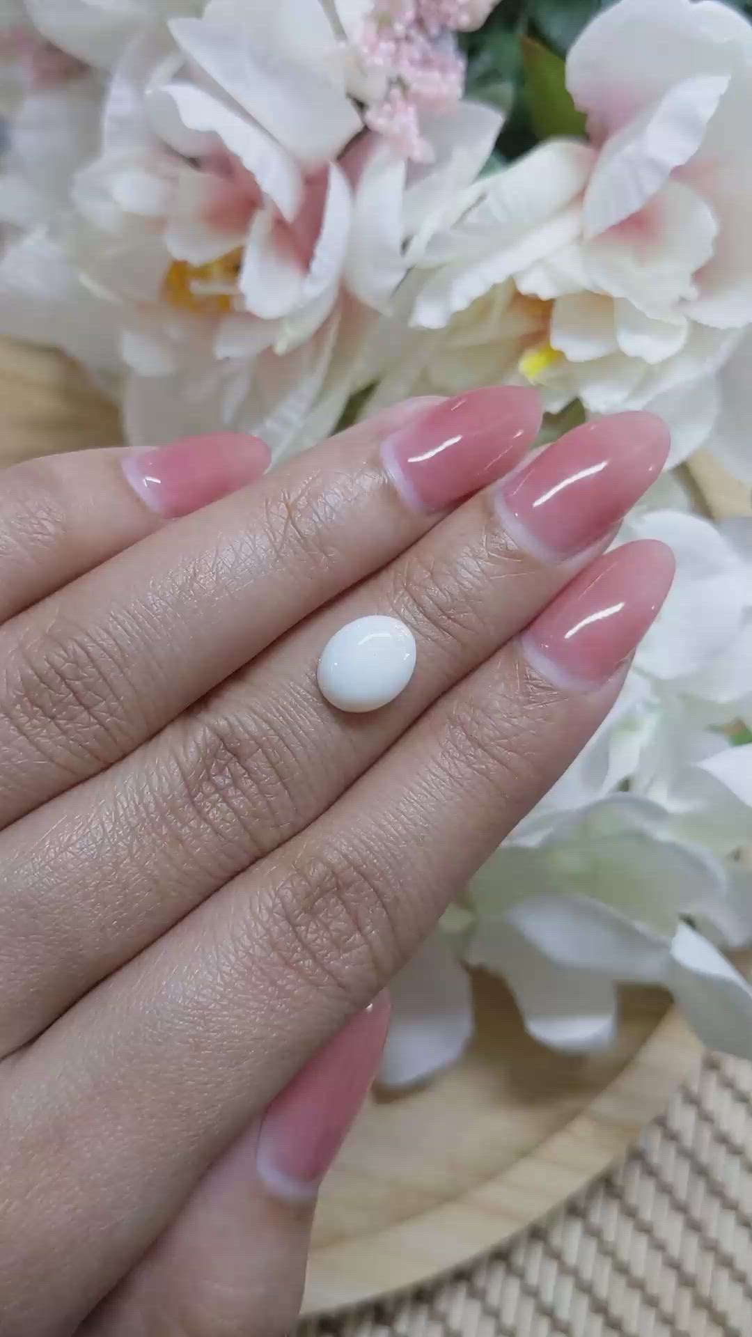 1.78 Ct. Cabochon White Opal from Brazil Size Video