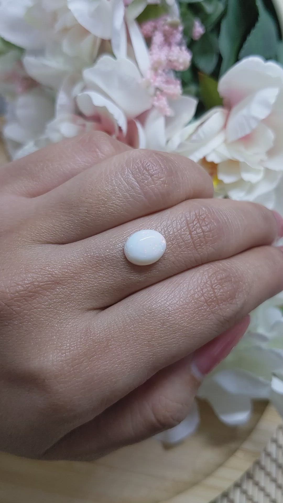 1.78 Ct. Cabochon White Opal from Brazil Size Video