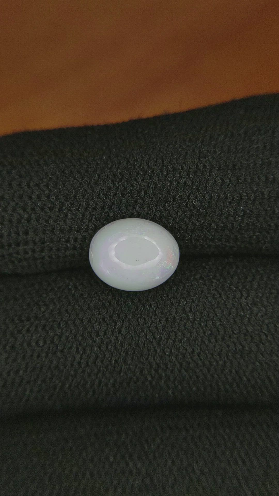 1.78 Ct. Cabochon White Opal from Brazil Size Video