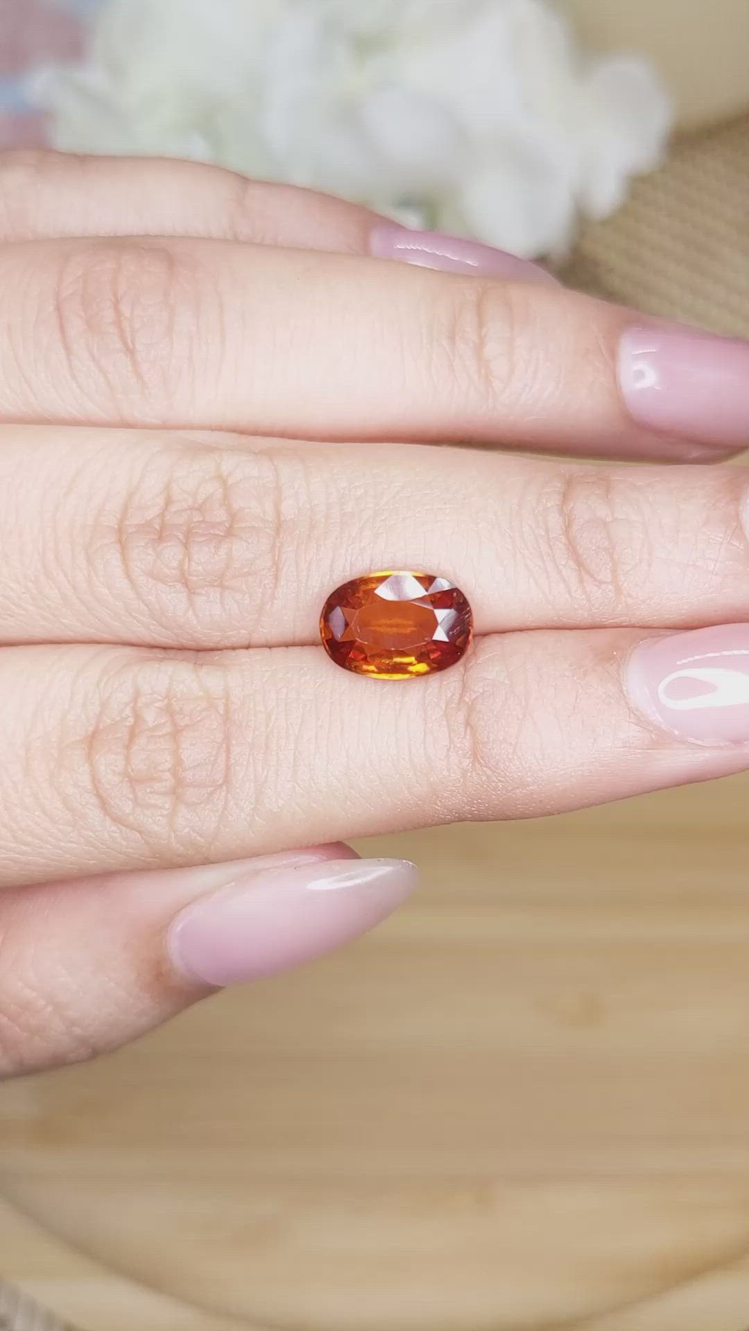 2.97 Ct. Hessonite Garnet from Madagascar Size Video