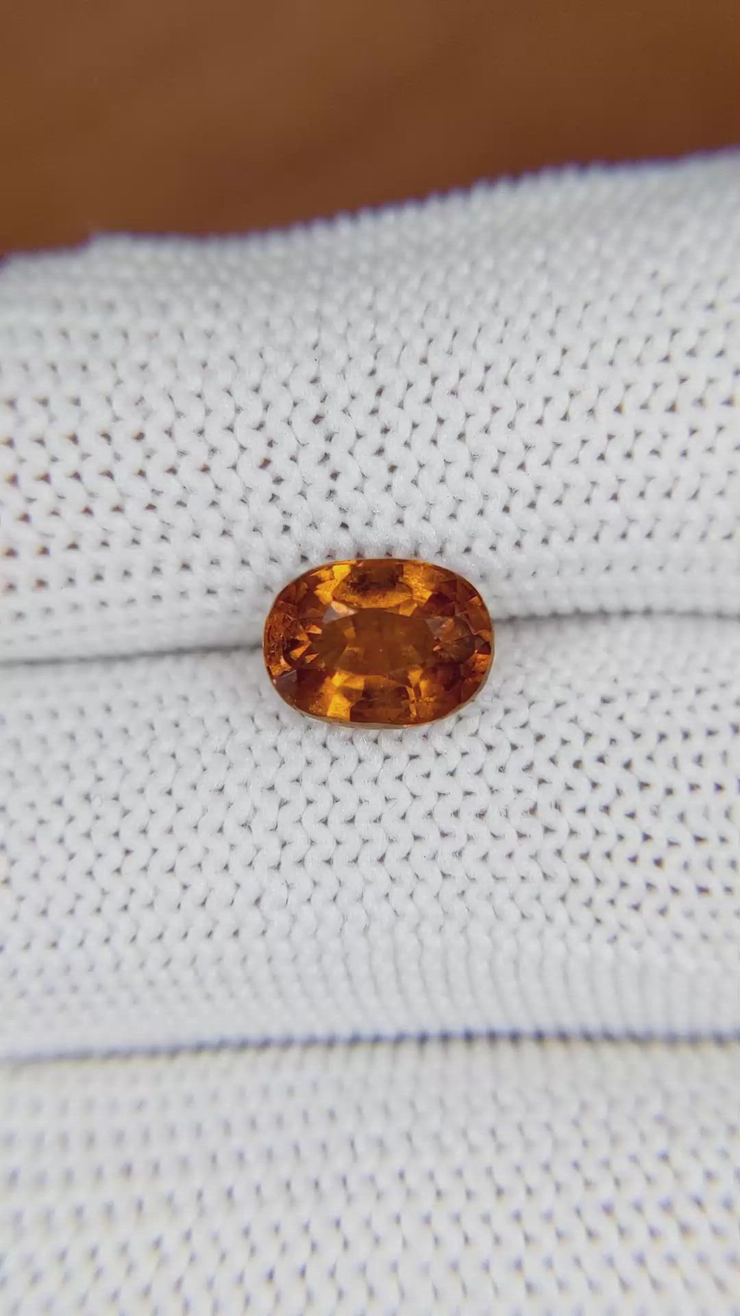 2.38 Ct. Hessonite Garnet from Madagascar Size Video