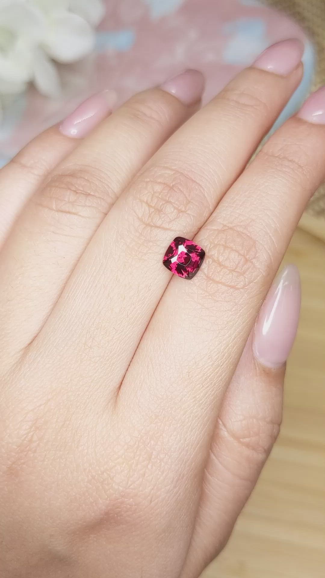 1.51 Ct. Garnet from Ceylon (Sri Lanka) Size Video