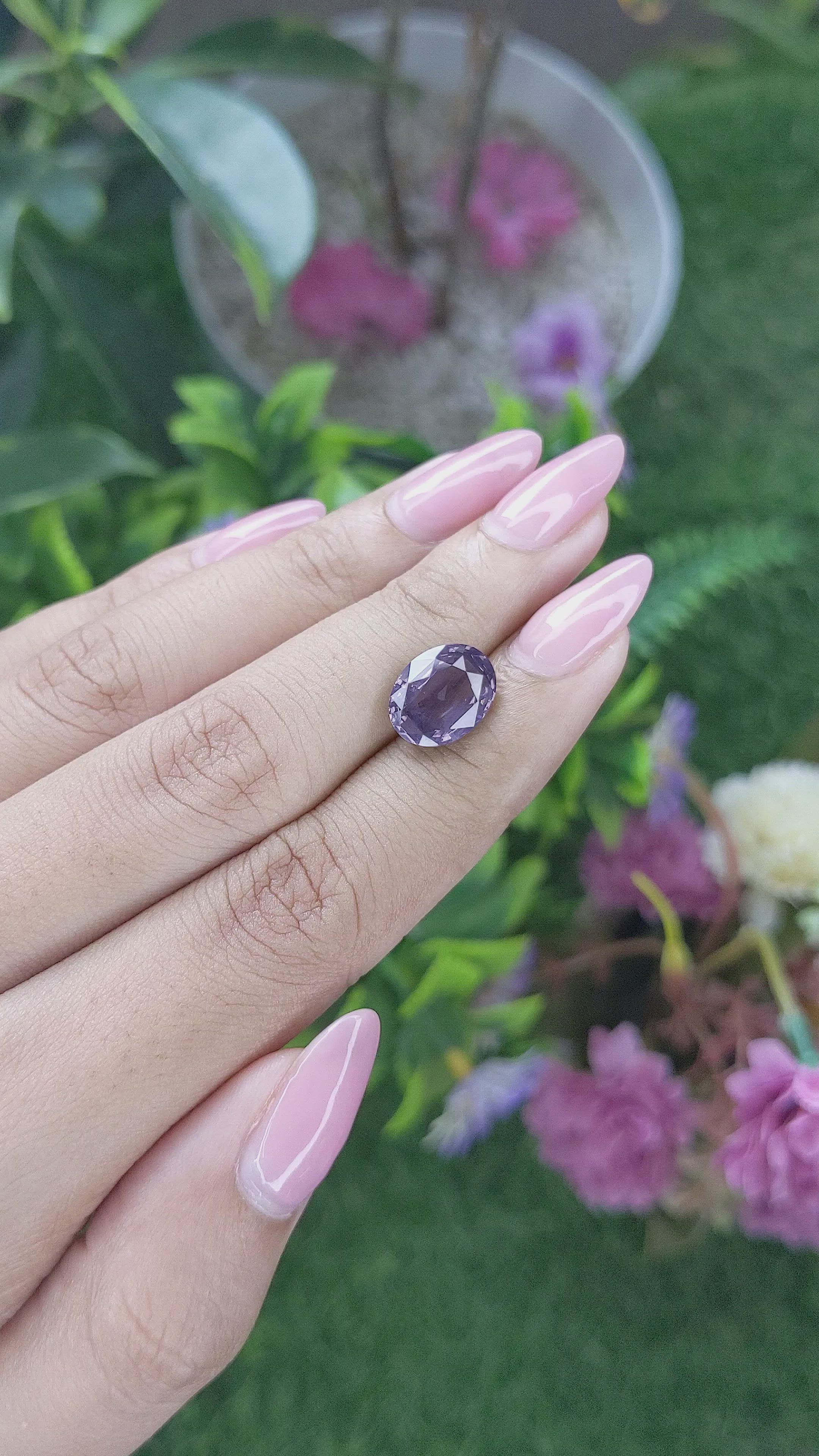 4.08 Ct. Purple Spinel from Tanzania Size Video