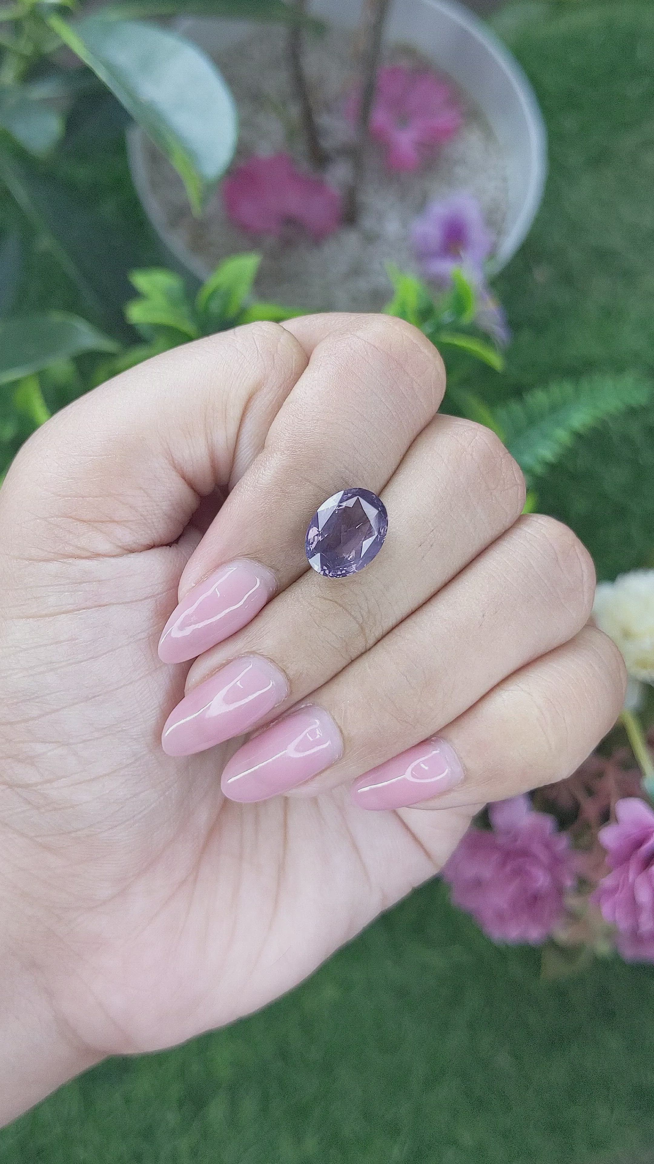 4.08 Ct. Purple Spinel from Tanzania Size Video