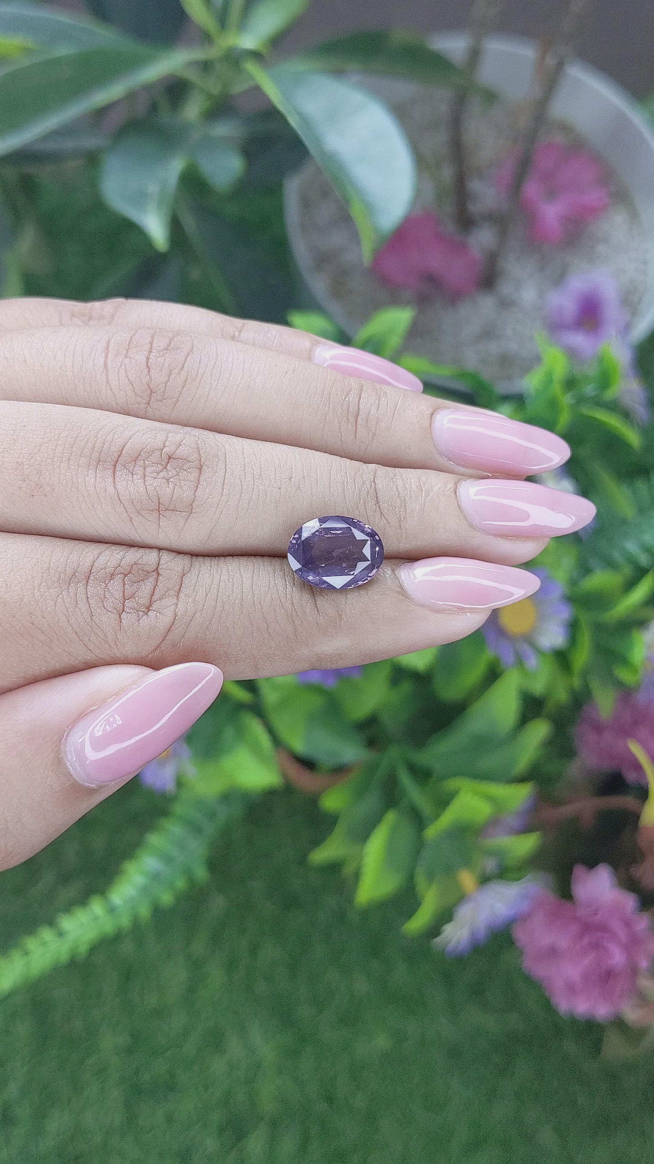 4.08 Ct. Purple Spinel from Tanzania Size Video