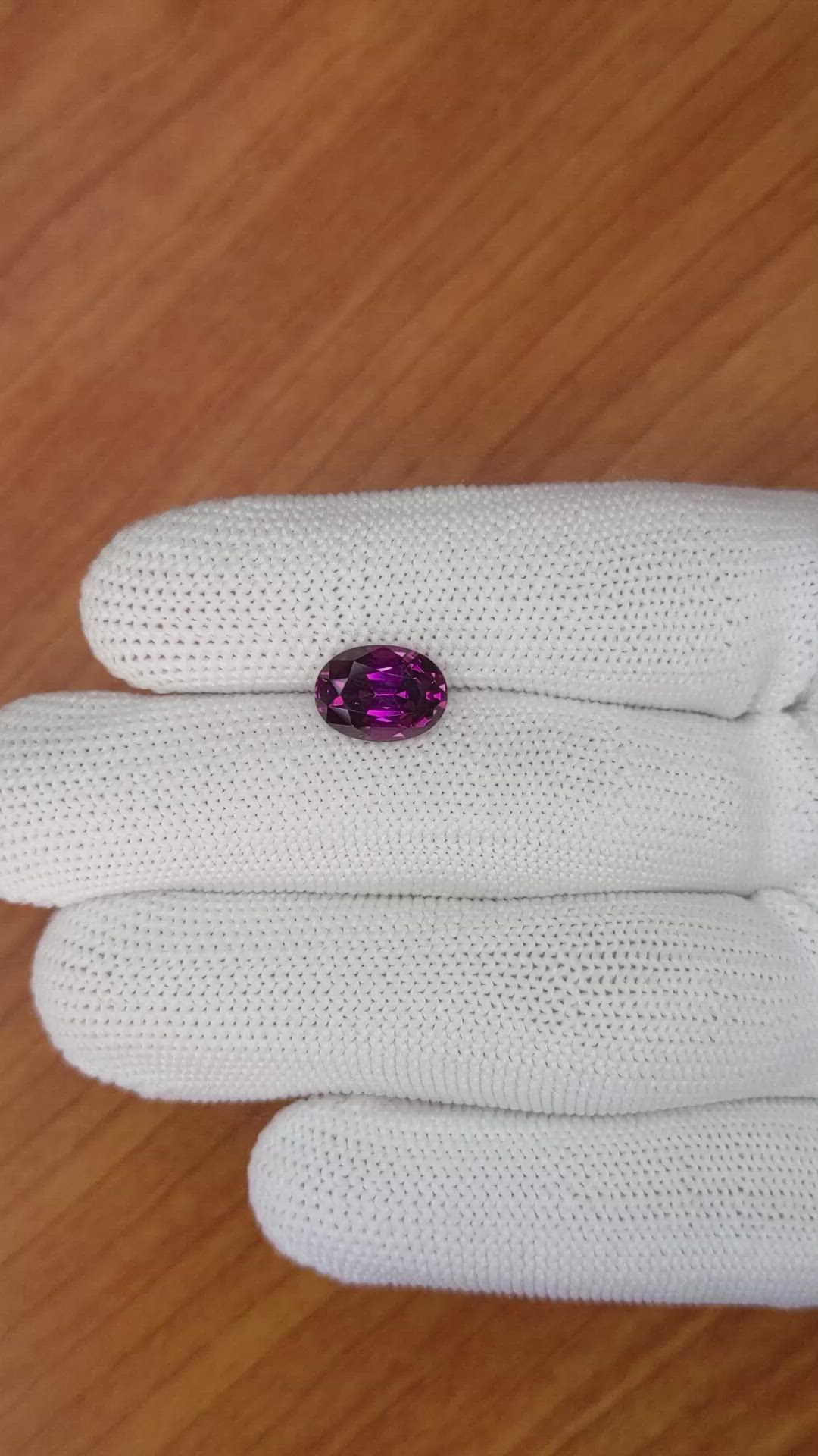 4.56 Ct. Rhodolite Garnet from Madagascar Size Video