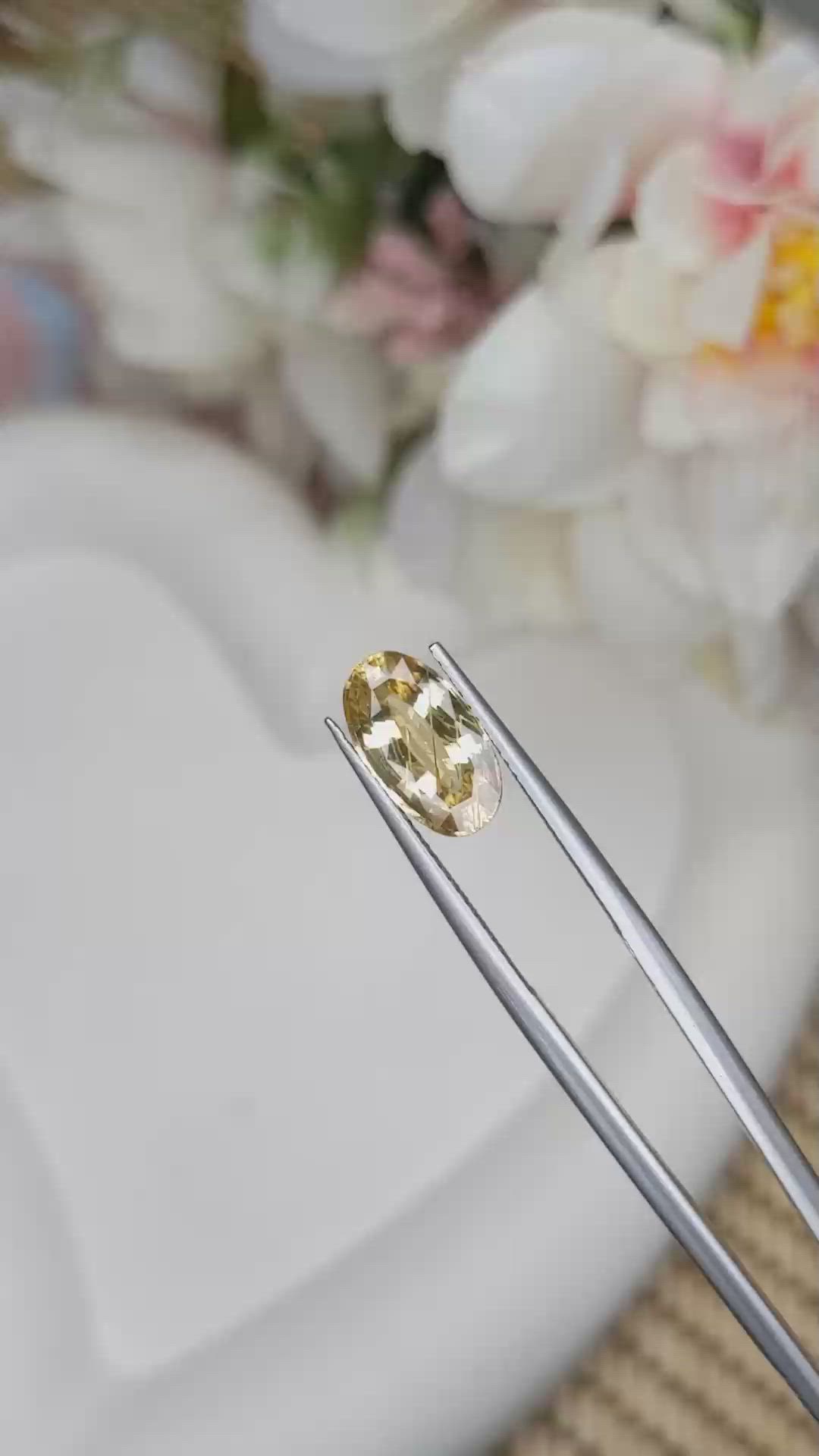 2.93 Ct. Yellow Sinhalite from Ceylon (Sri Lanka) Size Video