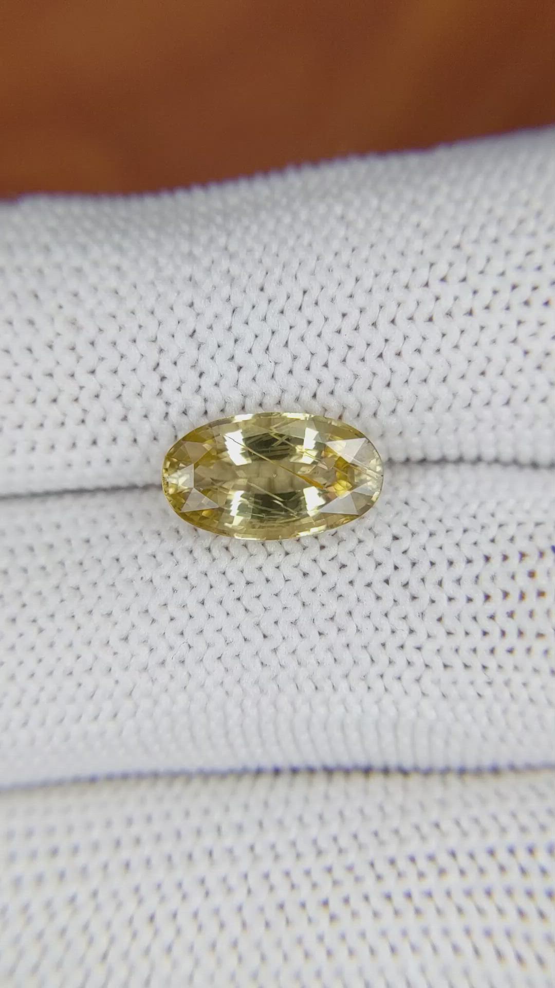 2.93 Ct. Yellow Sinhalite from Ceylon (Sri Lanka) Size Video