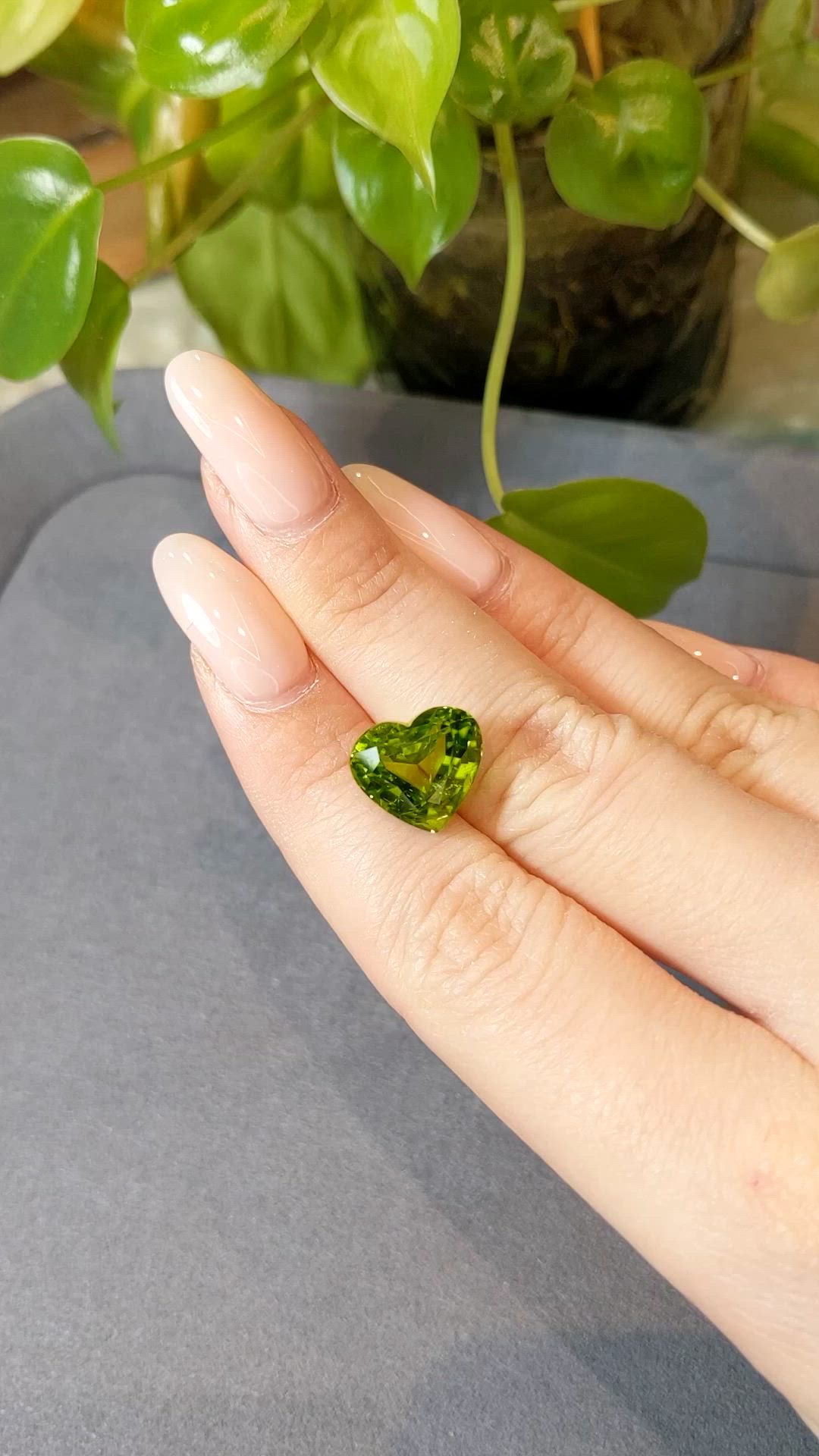 8.66 Ct. Yellowish Green Peridot from Afghanistan Size Video
