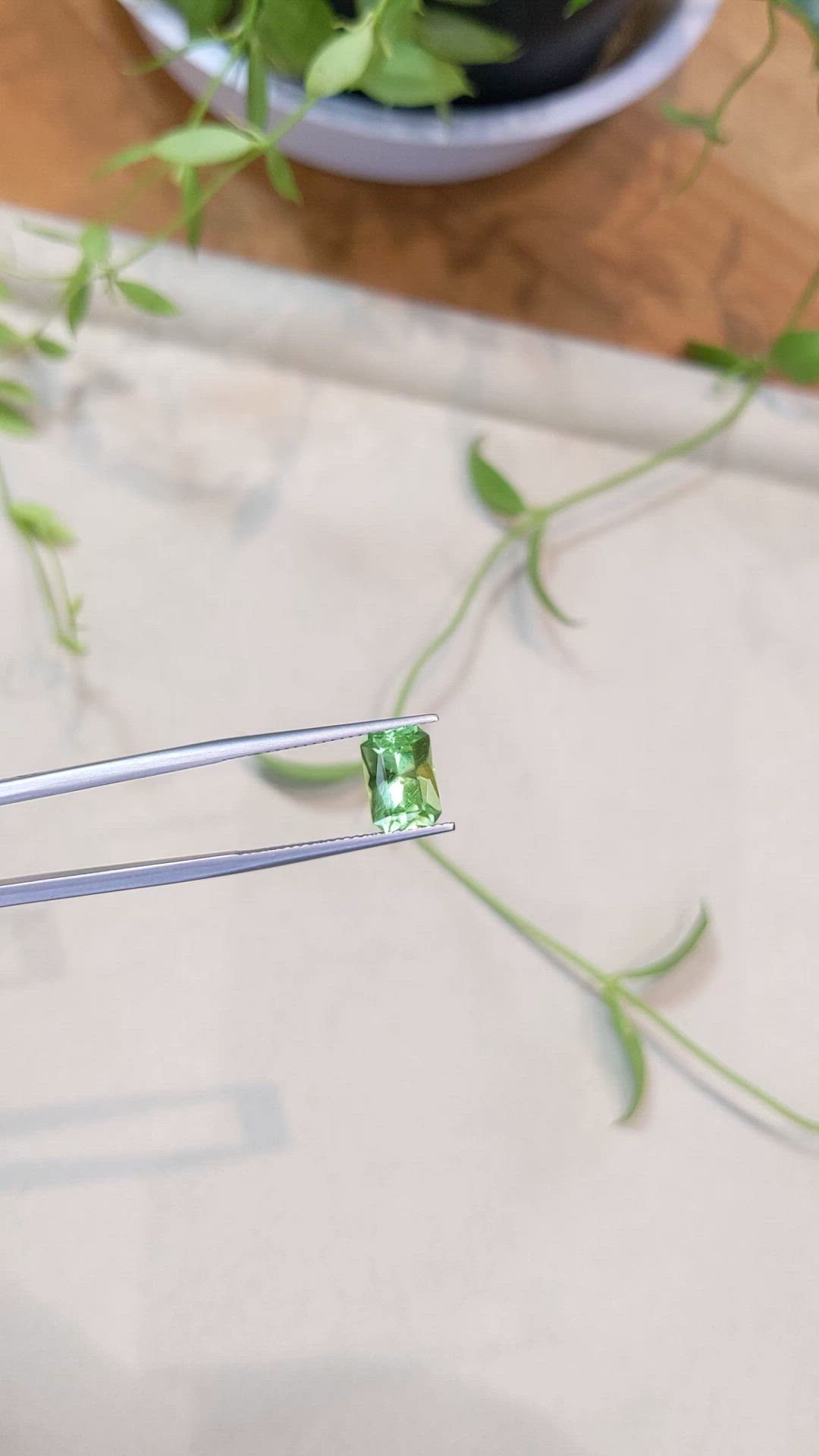 3.32 Ct. Green (Lime Green) Peridot from Afghanistan Size Video