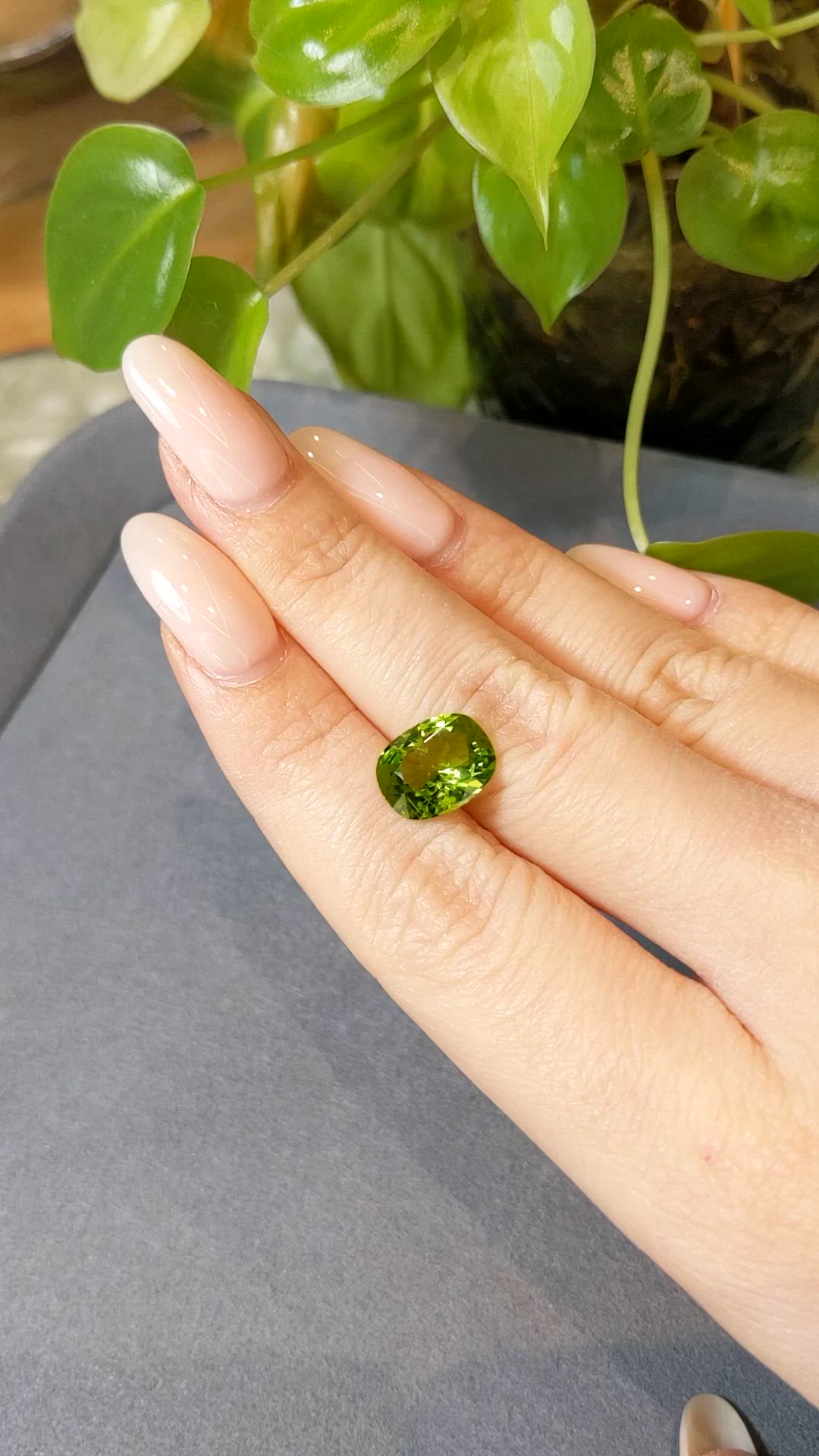 4.42 Ct. Yellowish Green Peridot from Afghanistan Size Video
