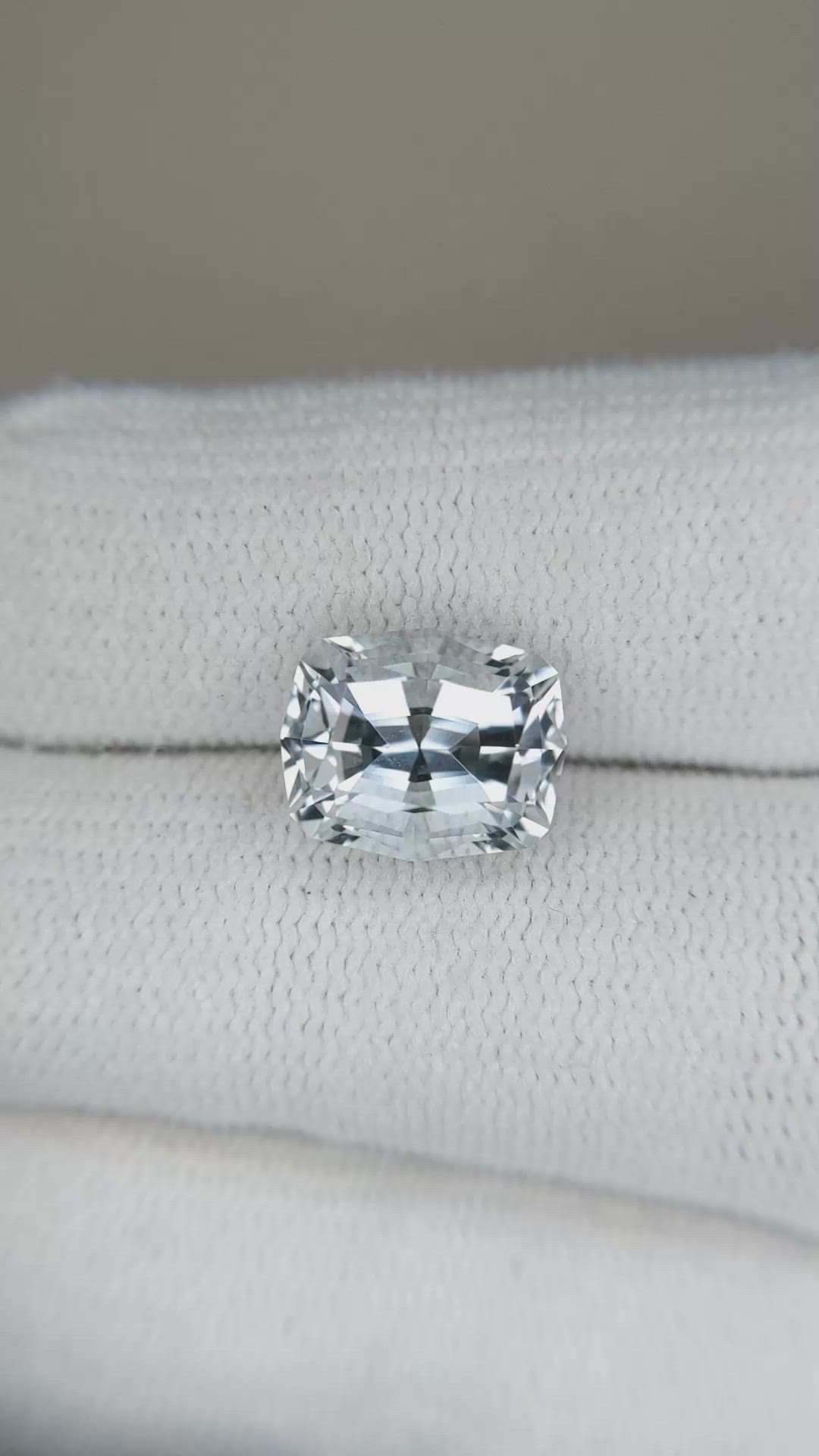 3.28 Ct. White Goshenite from Brazil Size Video