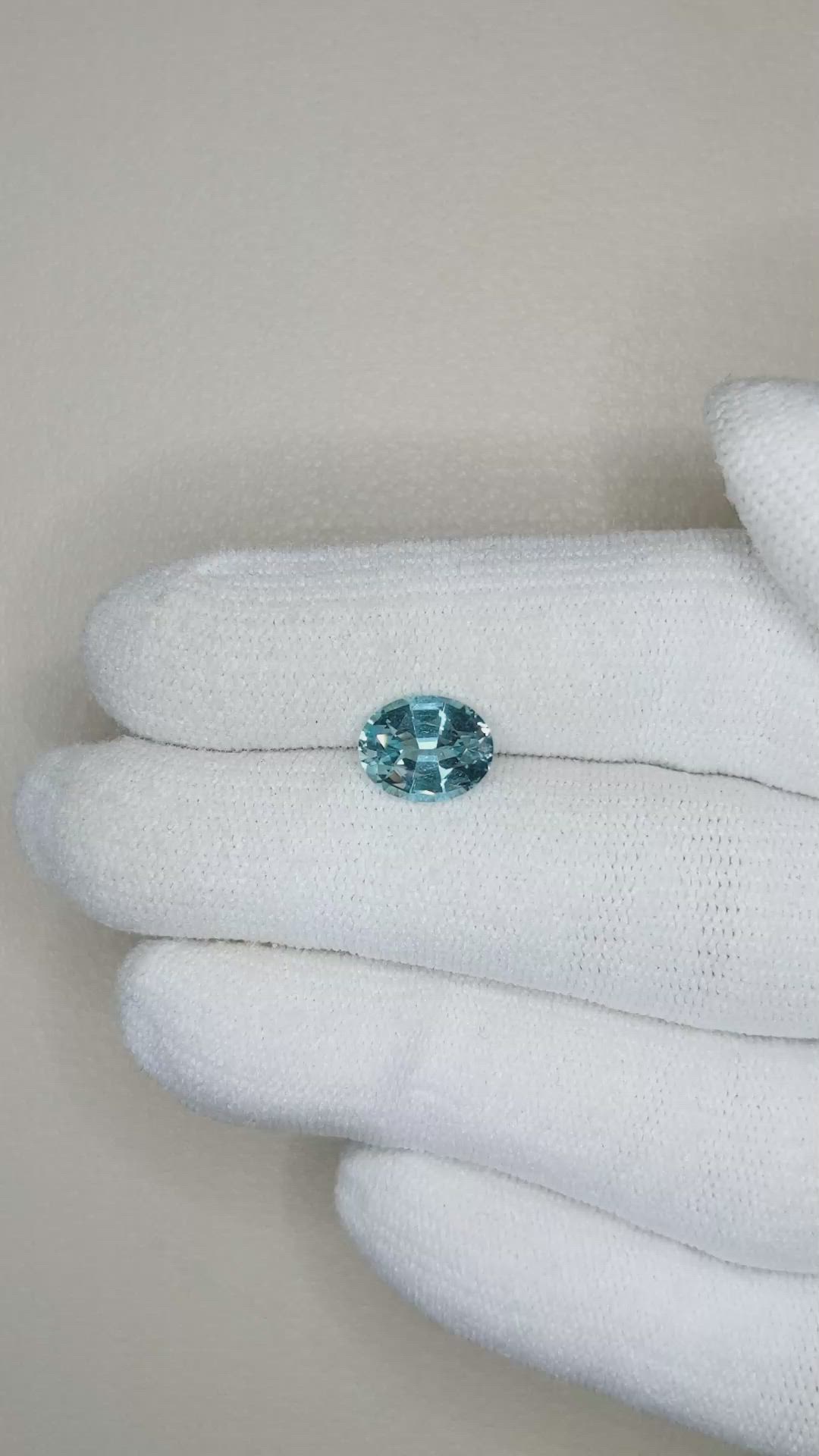 1.40 Ct. Blue Aquamarine from Brazil Size Video