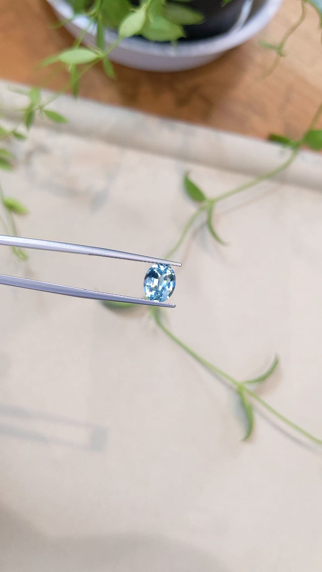 1.40 Ct. Blue Aquamarine from Brazil Size Video