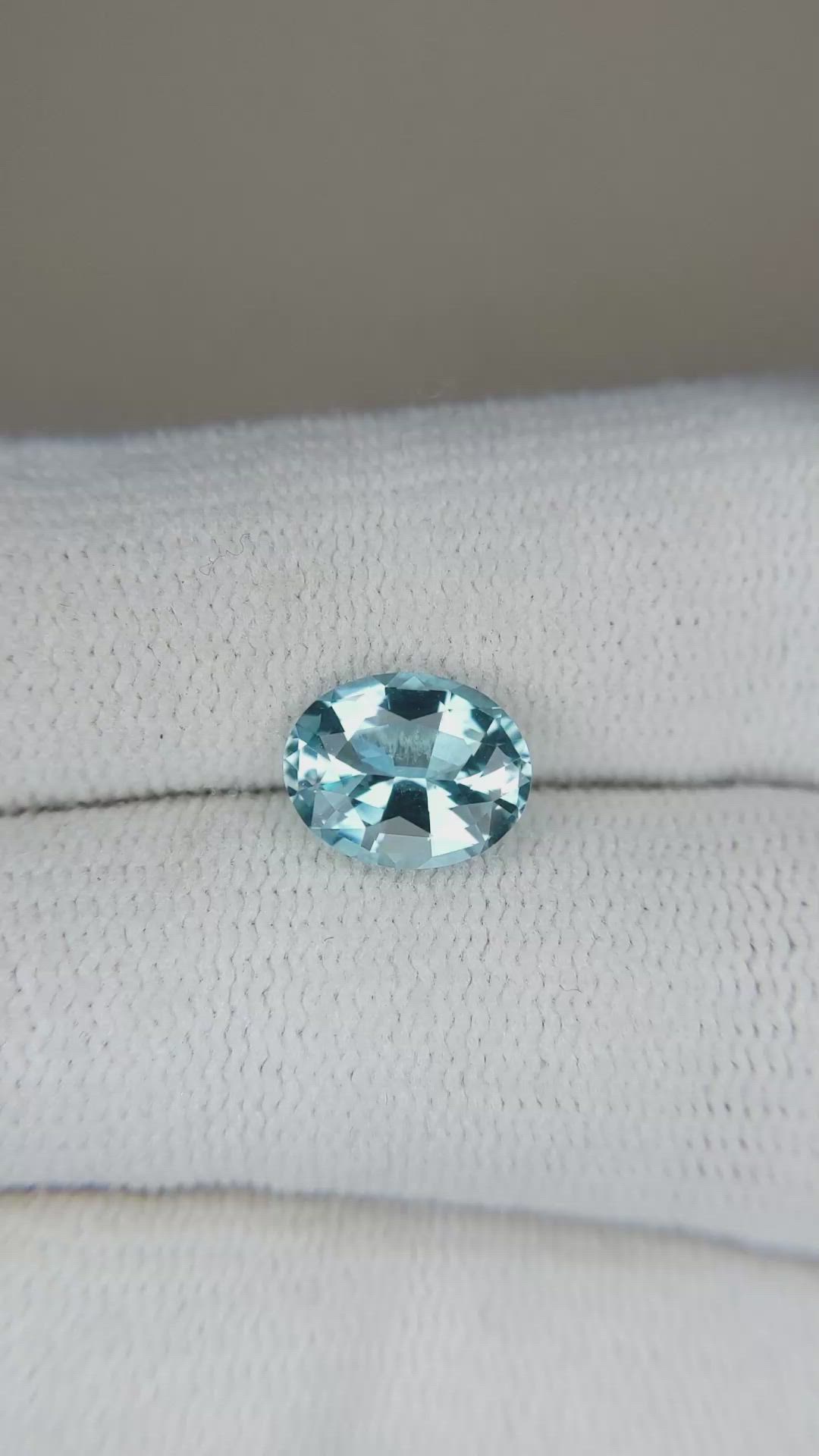 1.40 Ct. Blue Aquamarine from Brazil Size Video