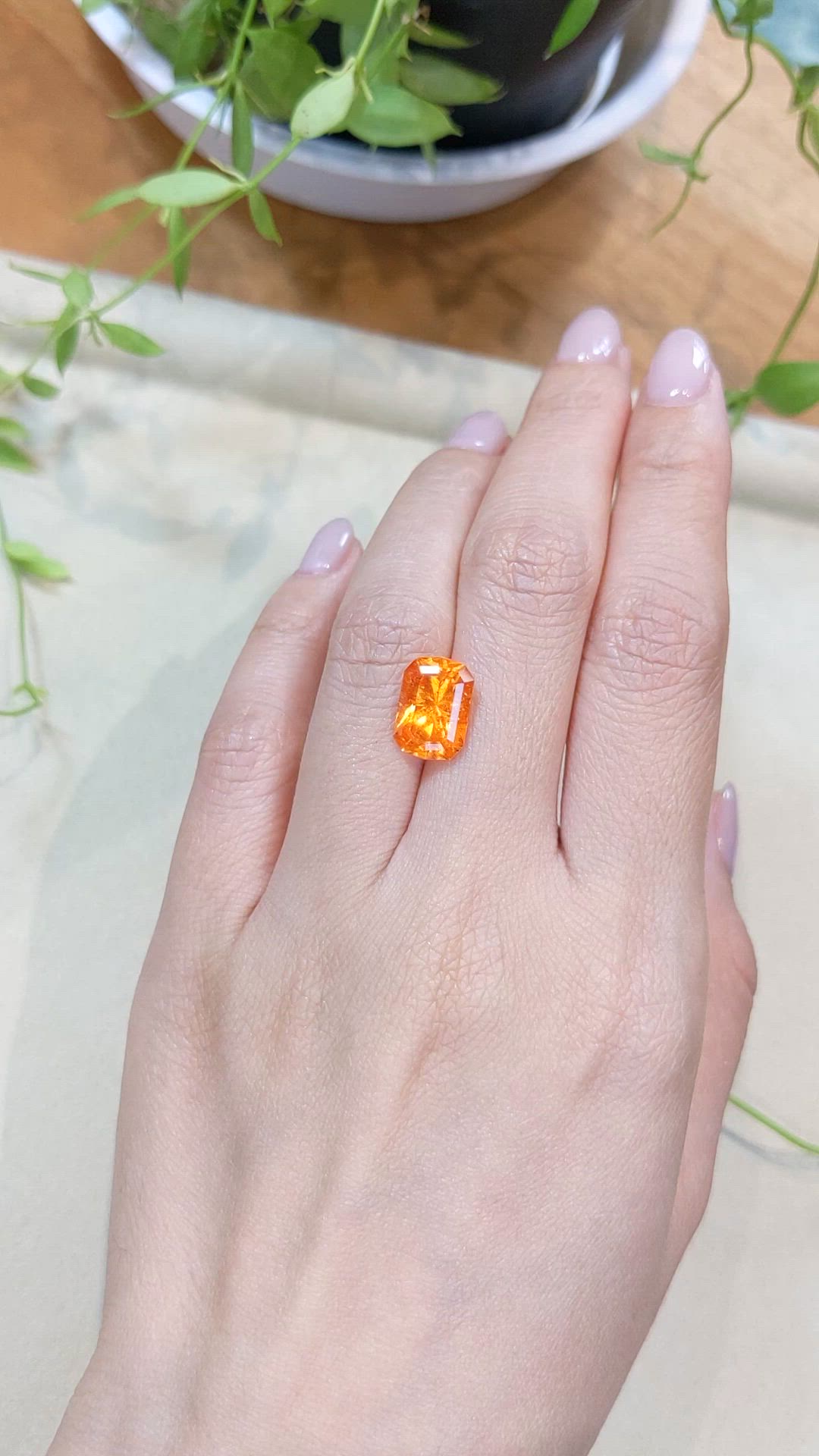 6.17 Ct. Orange Spessartite Garnet from Nigeria Size Video