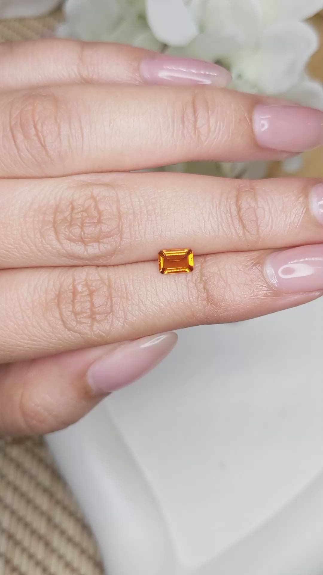 0.47 Ct. Madeira Citrine from Brazil Size Video