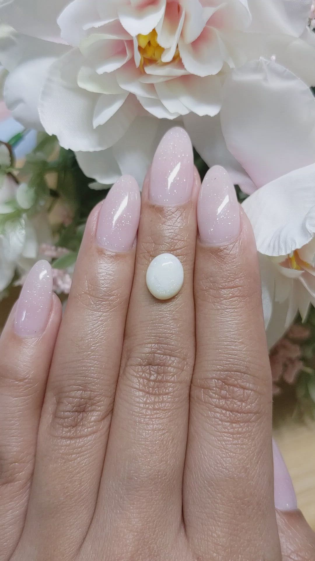 1.79 Ct. Cabochon White Opal from Brazil Size Video