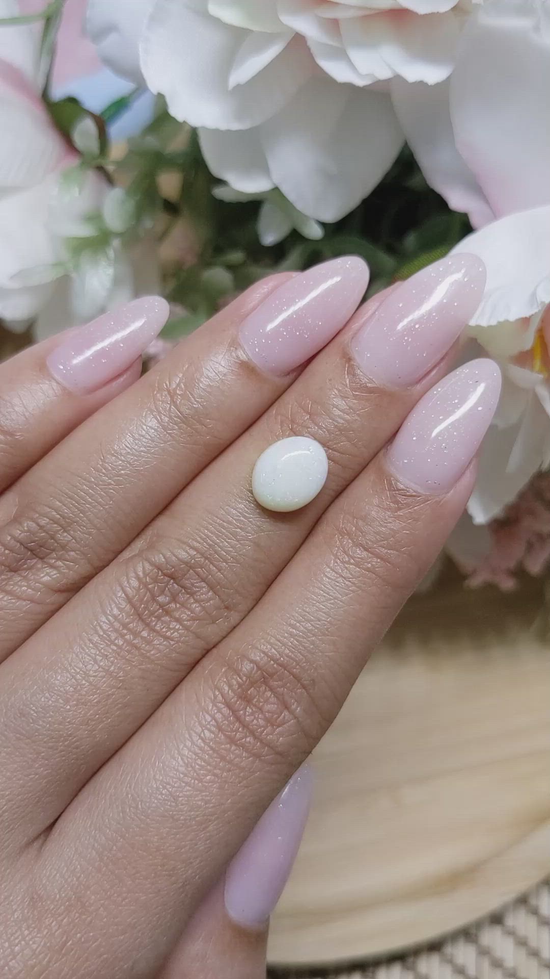 1.79 Ct. Cabochon White Opal from Brazil Size Video