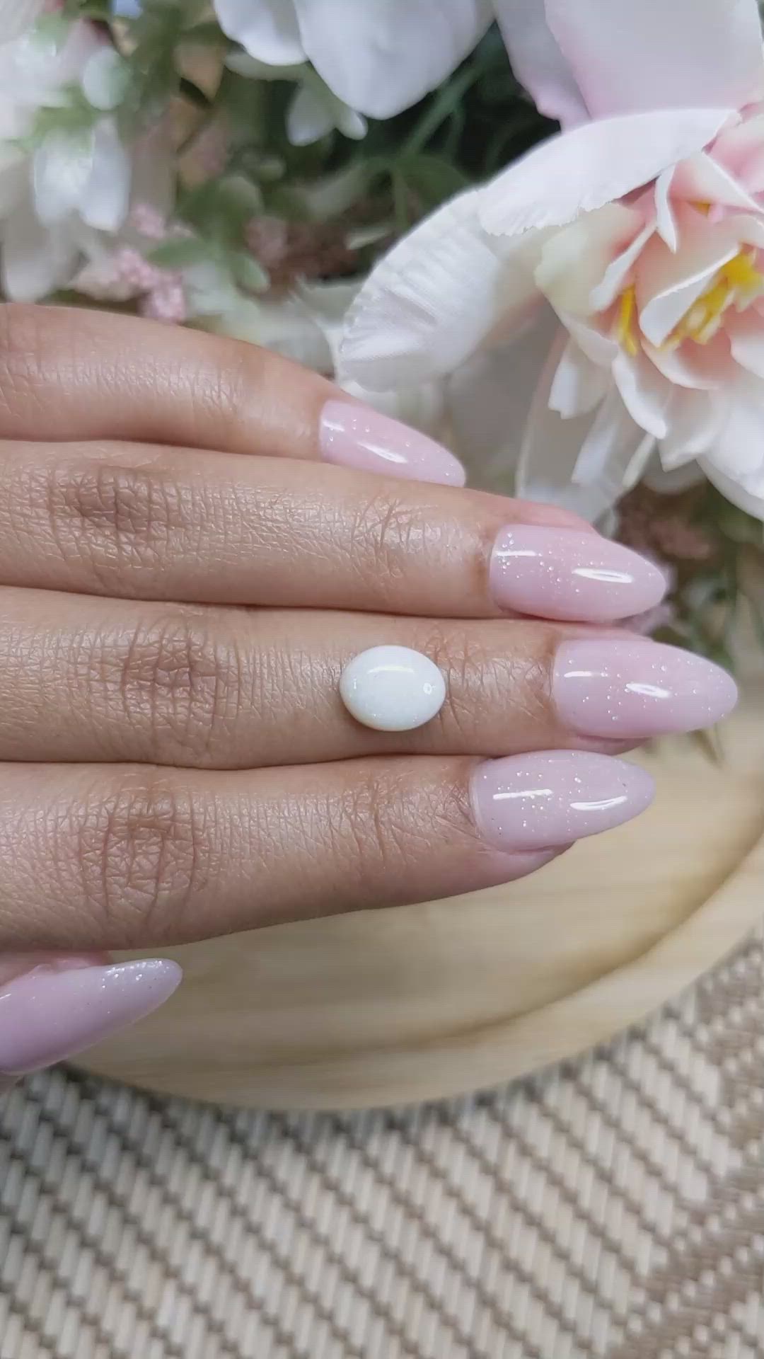 1.79 Ct. Cabochon White Opal from Brazil Size Video