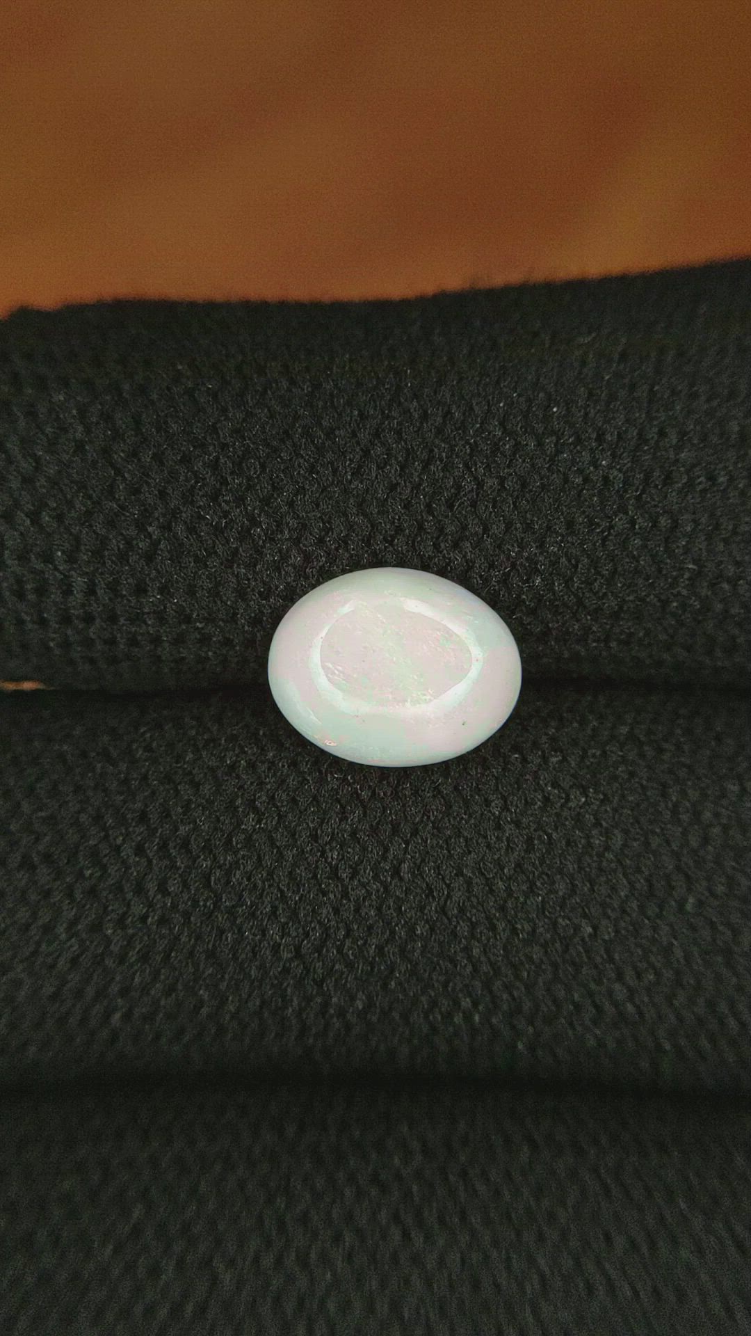 1.33 Ct. Cabochon White Opal from Brazil Size Video