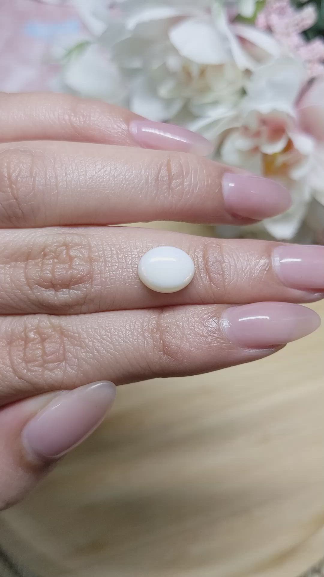 1.90 Ct. Cabochon White Opal from Brazil Size Video