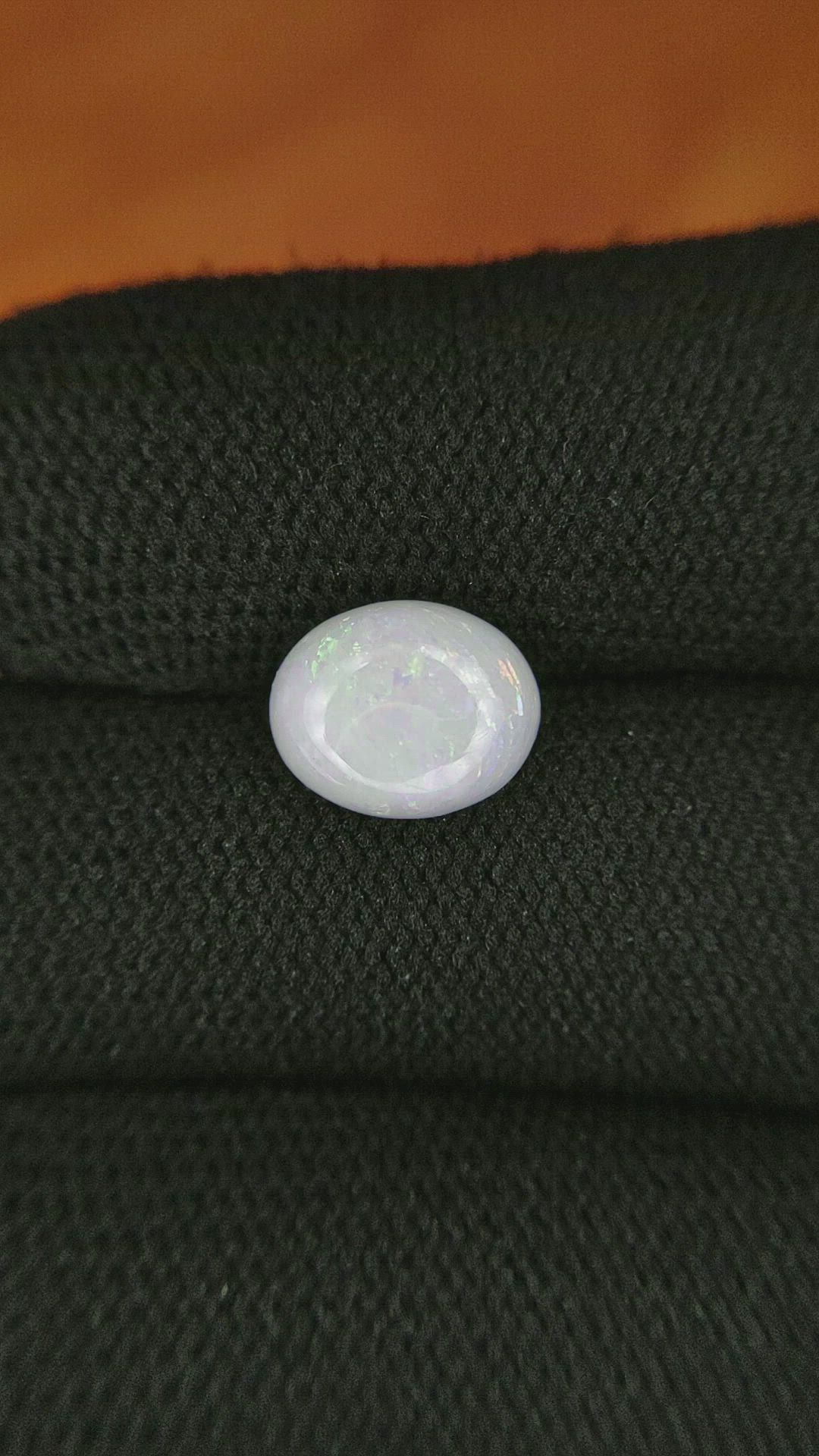 1.82 Ct. Cabochon White Opal from Brazil Size Video