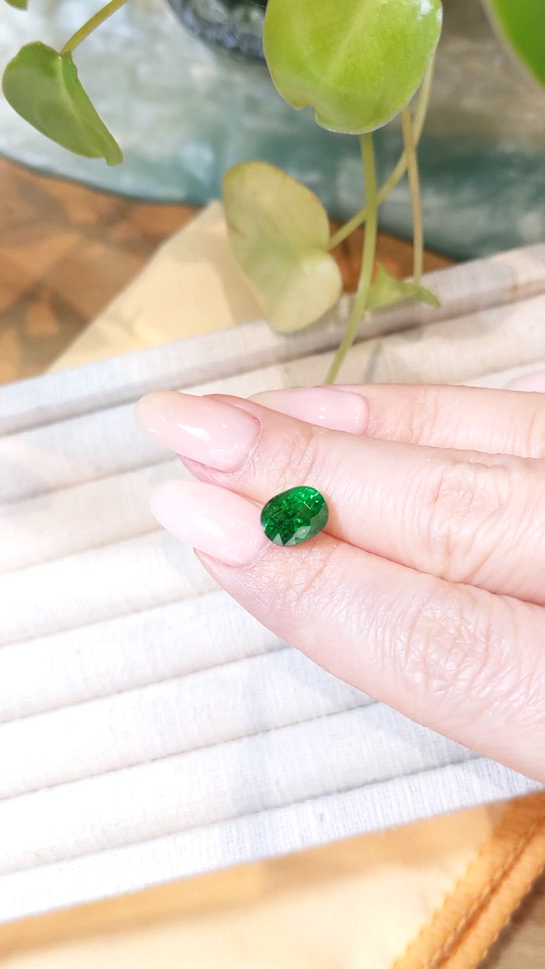 3.55 Ct. Tsavorite Garnet from Tanzania Size Video