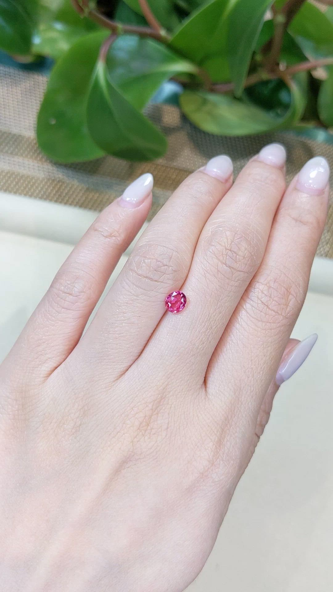 0.70 Ct. Pinkish Red Spinel from Burma (Myanmar) Size Video