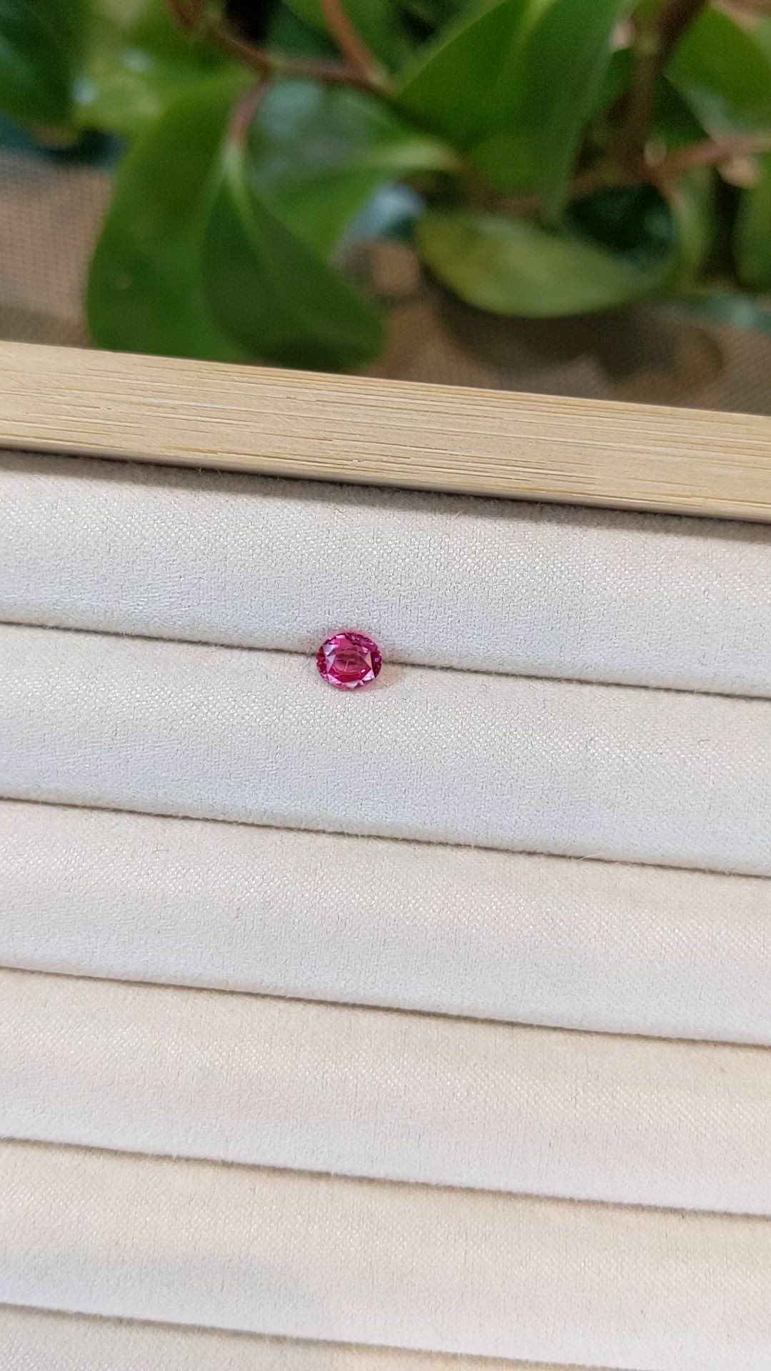 0.70 Ct. Pinkish Red Spinel from Burma (Myanmar) Size Video