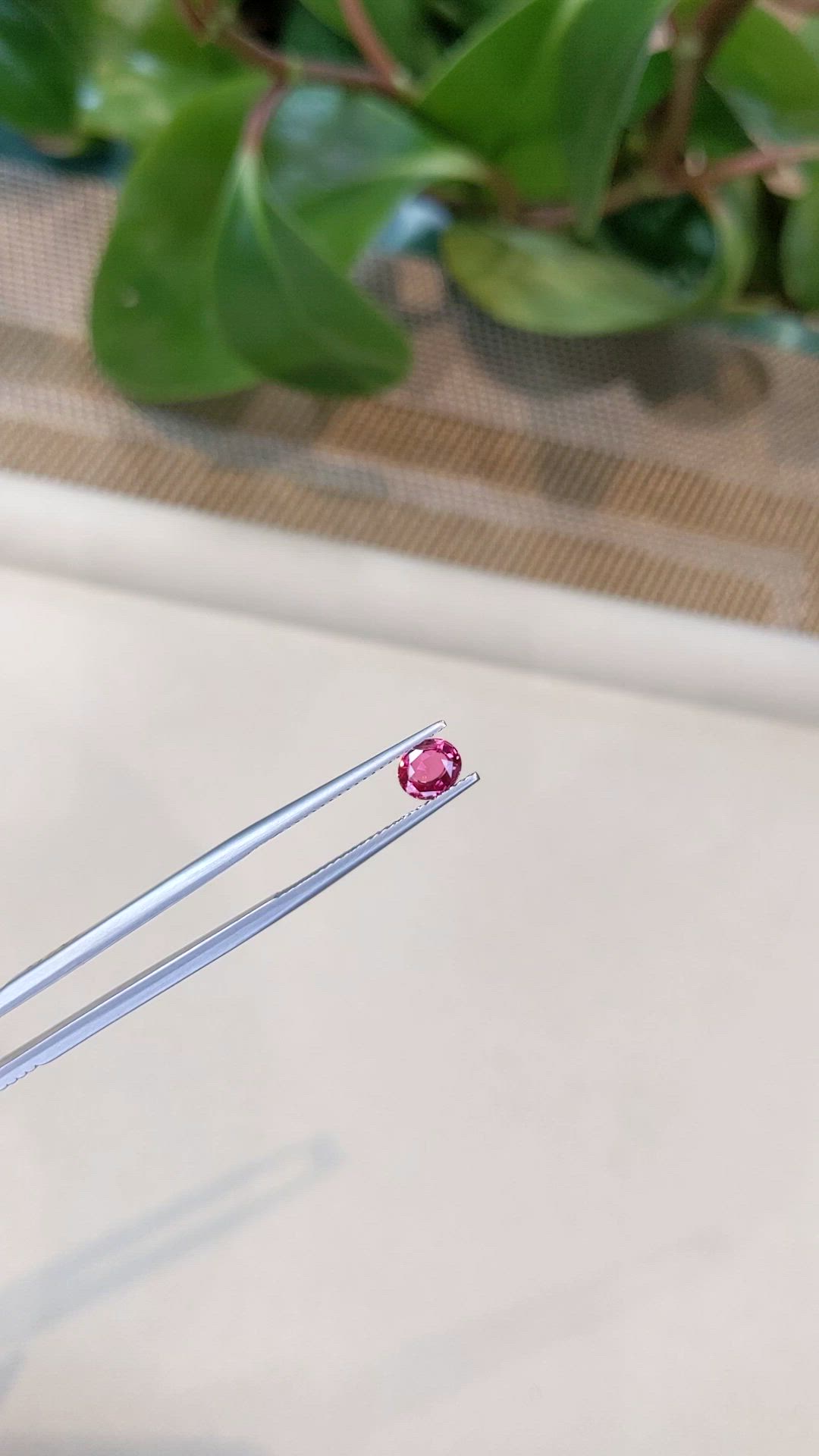 0.70 Ct. Pinkish Red Spinel from Burma (Myanmar) Size Video