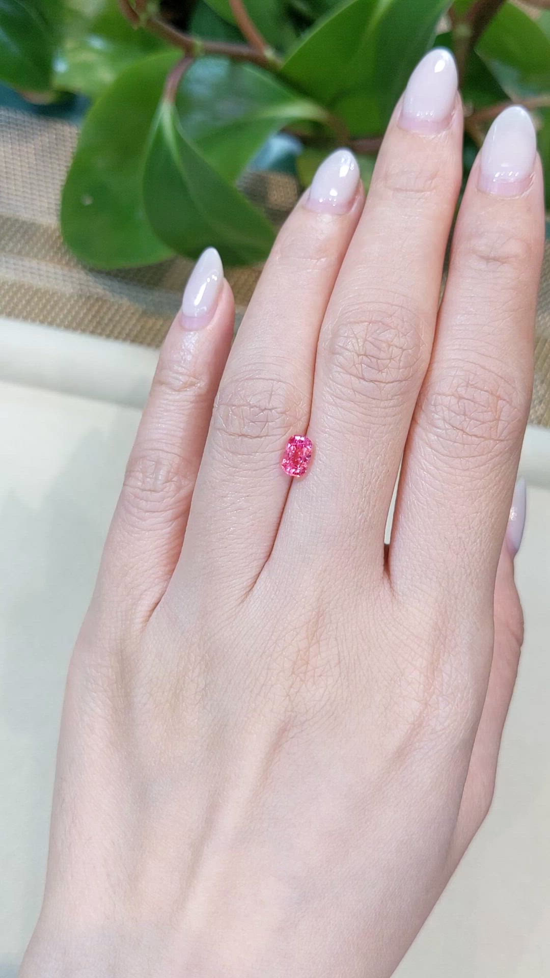 0.80 Ct. Reddish Pink Spinel from Burma (Myanmar) Size Video