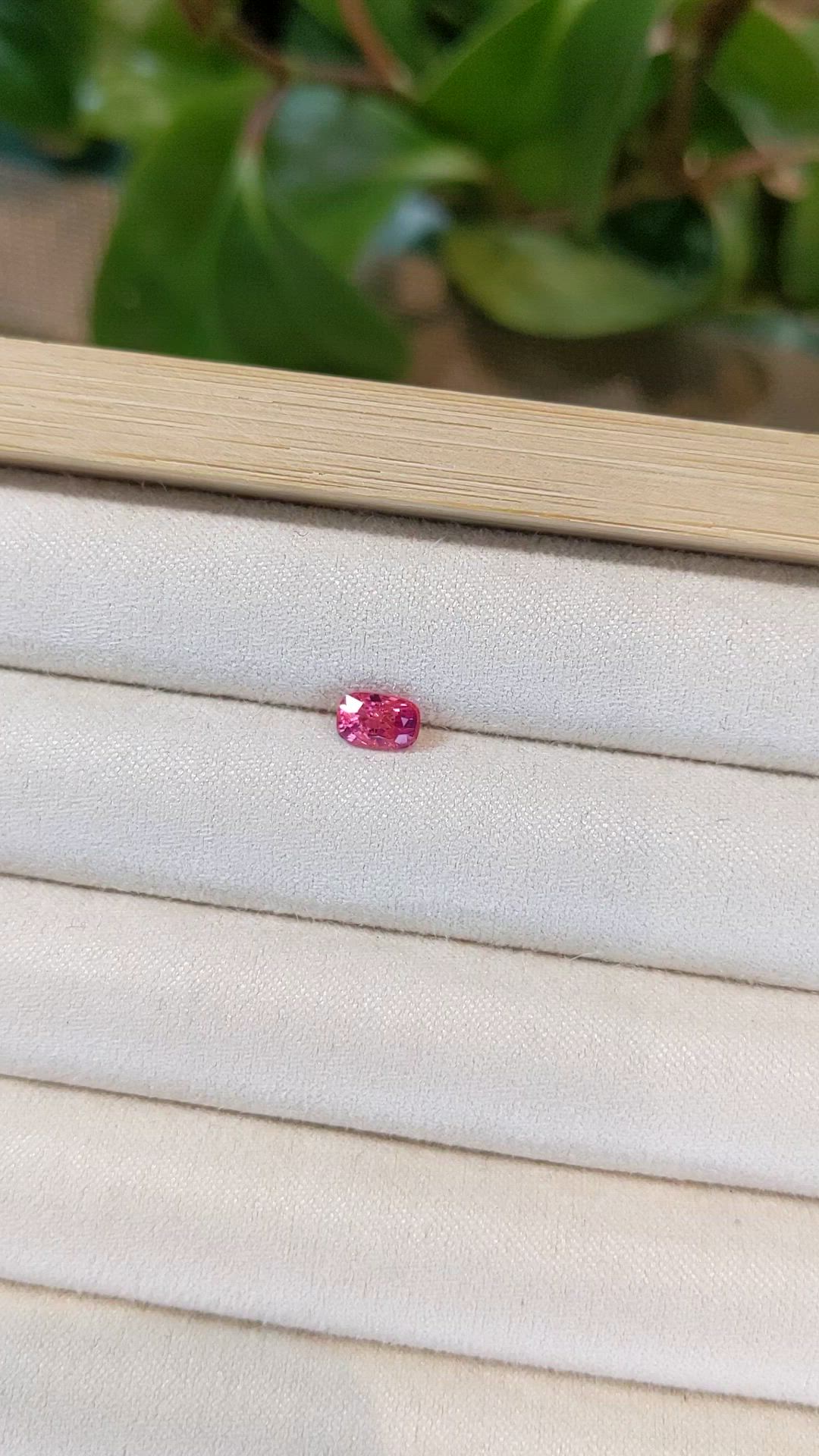 0.80 Ct. Reddish Pink Spinel from Burma (Myanmar) Size Video
