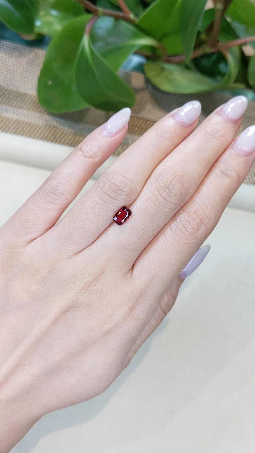 1.03 Ct. Red Spinel from Burma (Myanmar) Size Video
