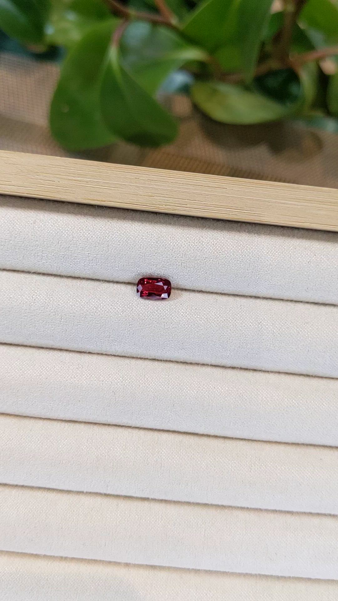 1.03 Ct. Red Spinel from Burma (Myanmar) Size Video
