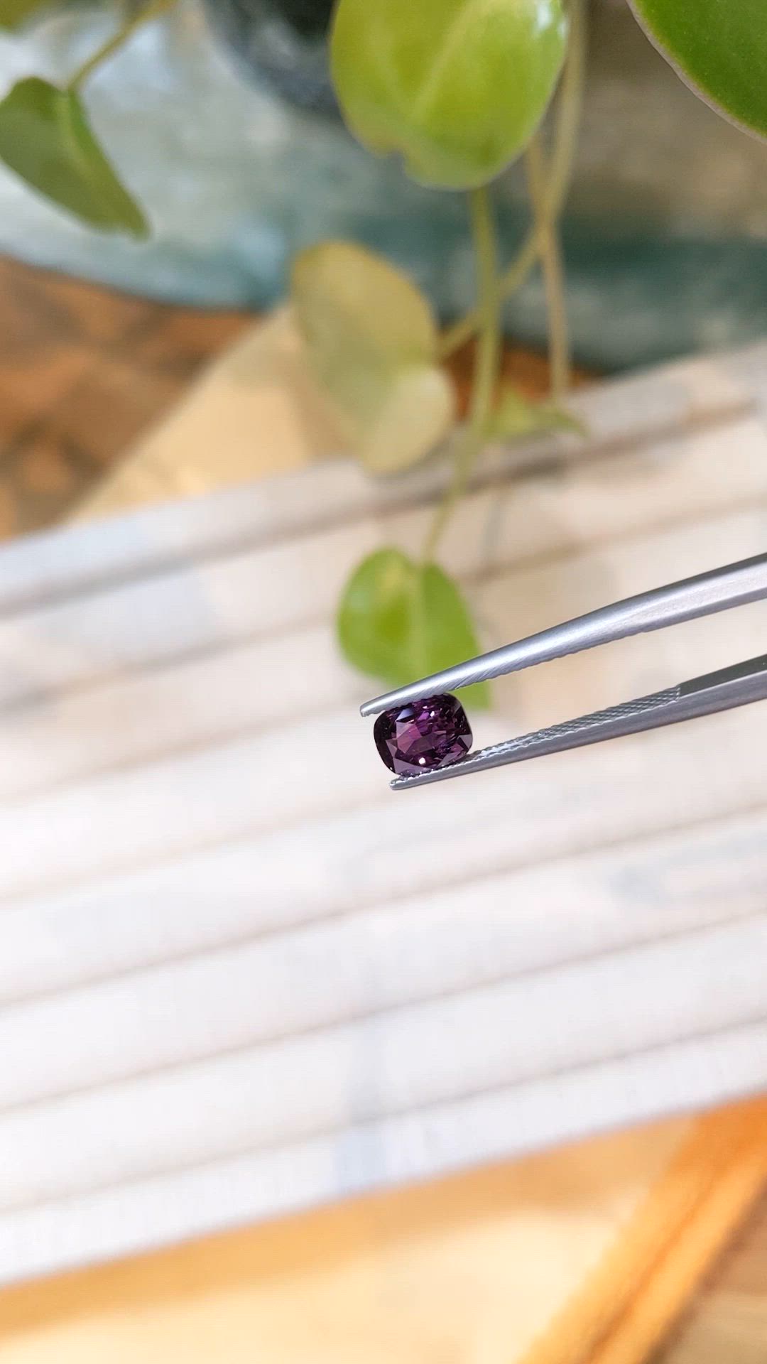 1.05 Ct. Purple Spinel from Burma (Myanmar) Size Video
