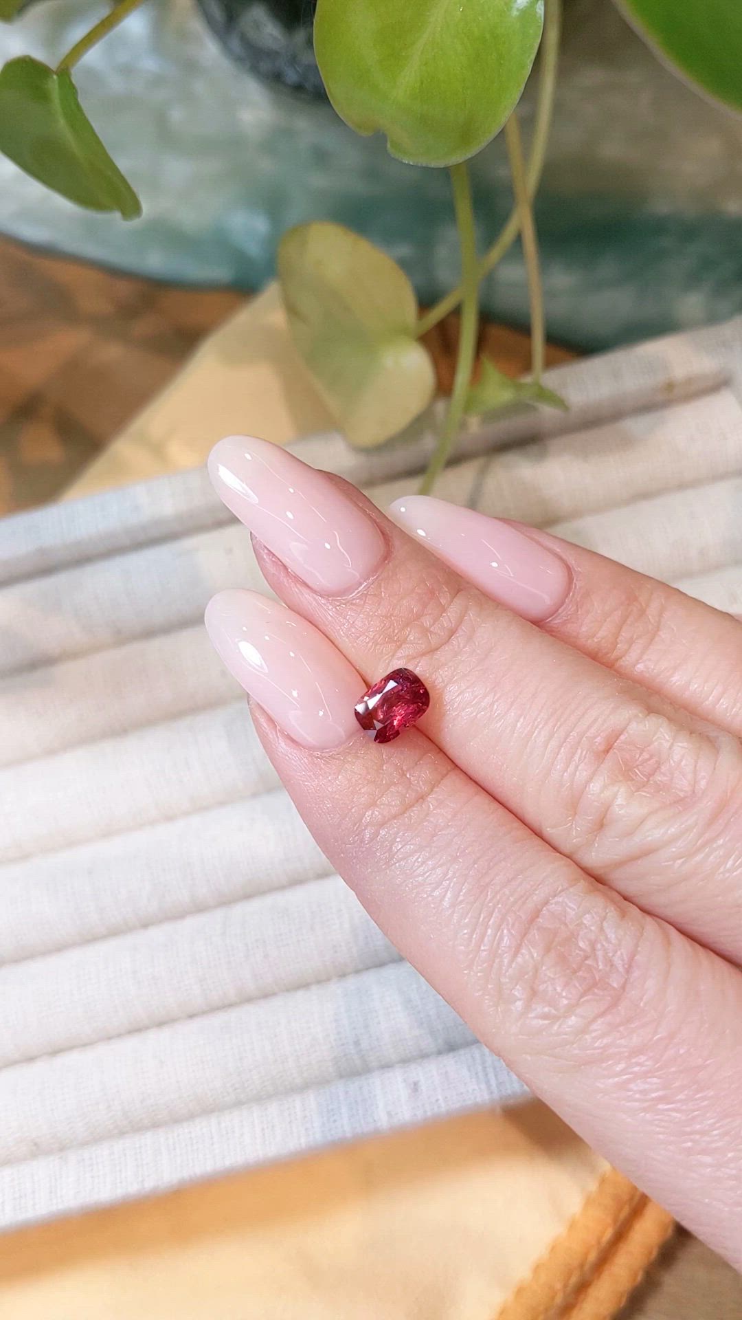 1.05 Ct. Red Spinel from Burma (Myanmar) Size Video