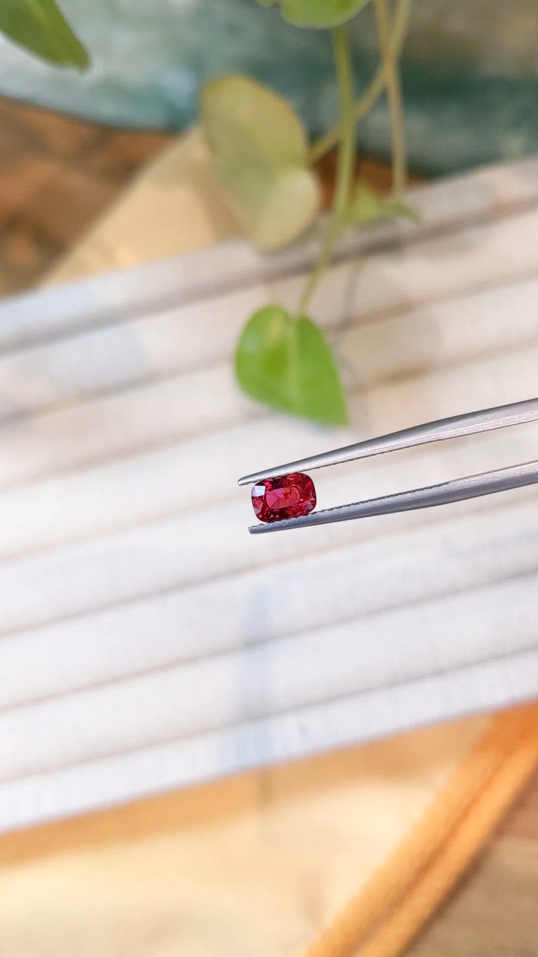 0.88 Ct. Pinkish Red Spinel from Burma (Myanmar) Size Video