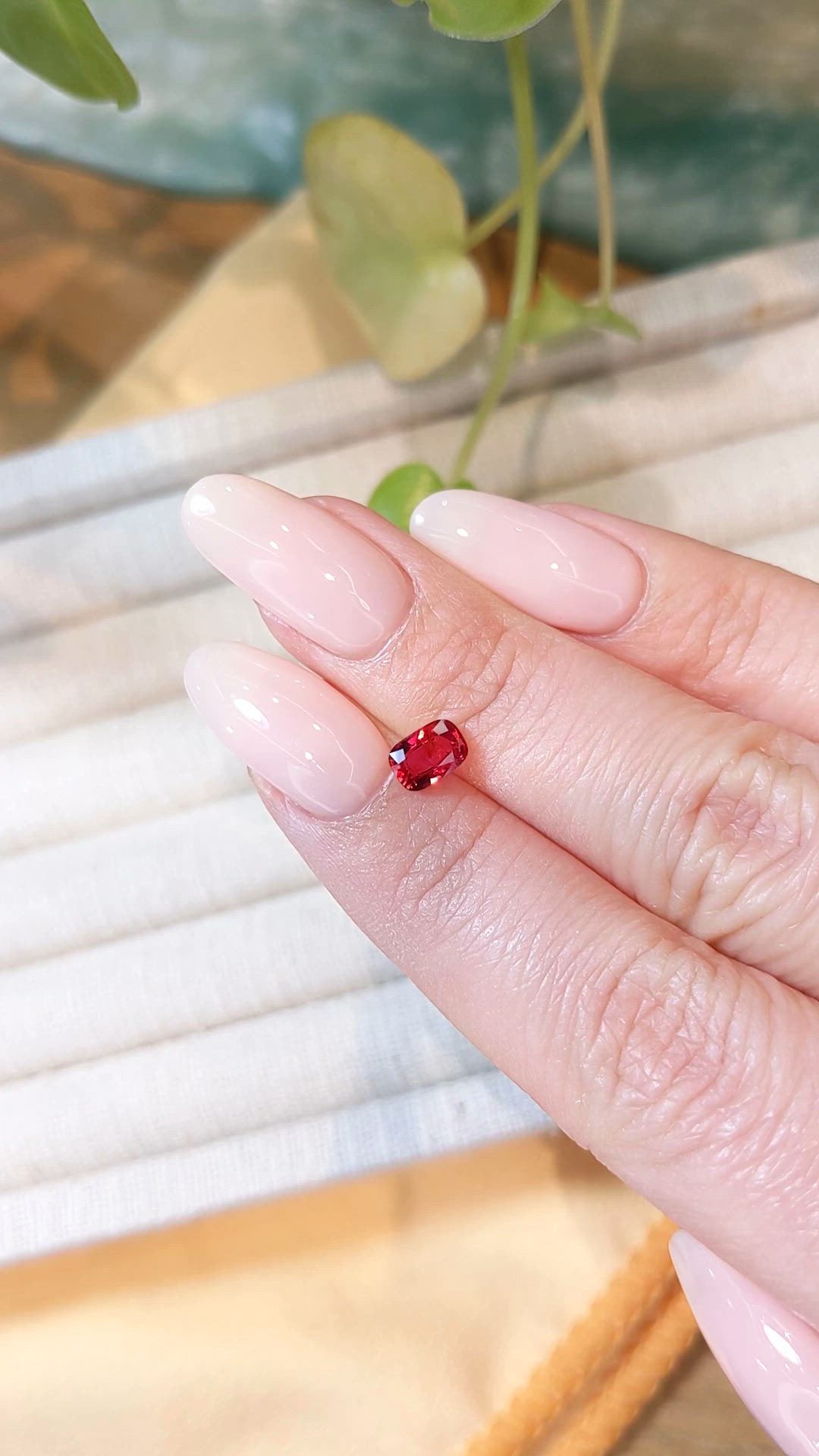 0.88 Ct. Pinkish Red Spinel from Burma (Myanmar) Size Video