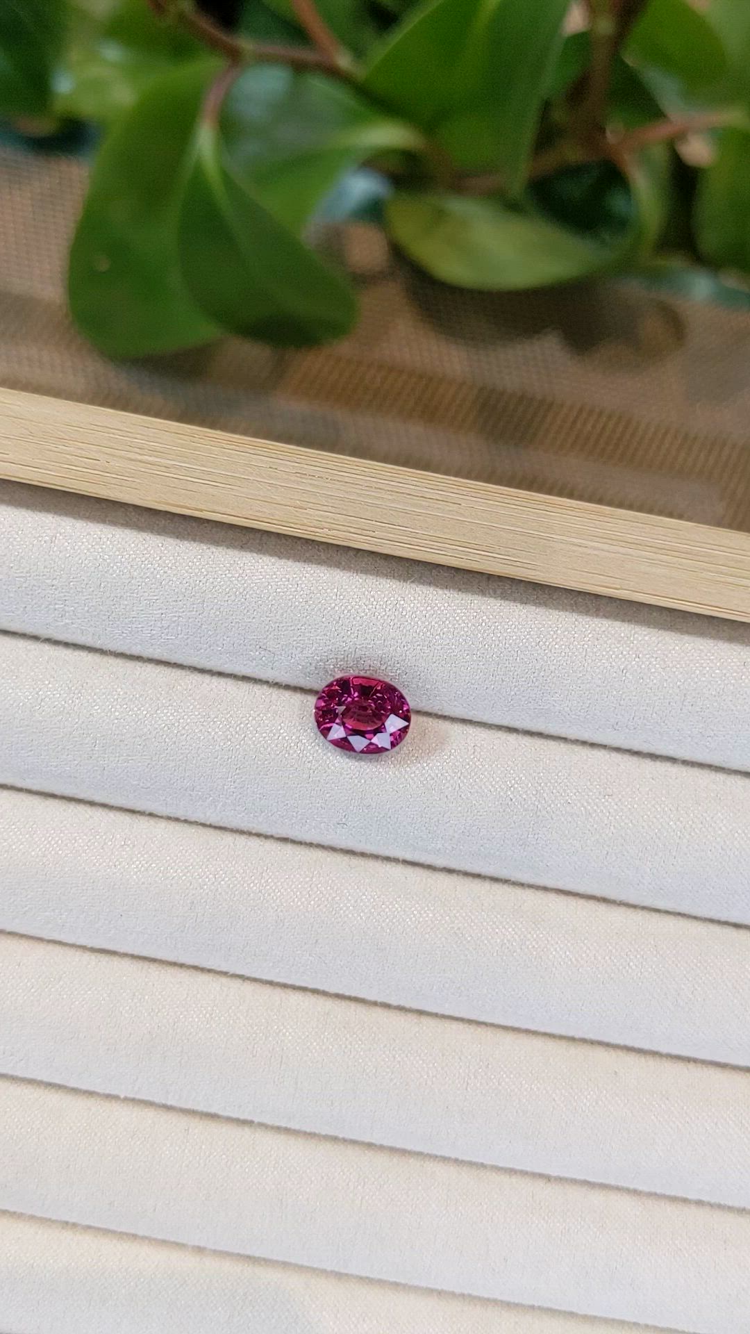 3.64 Ct. Purplish Pink Garnet from Tanzania Size Video