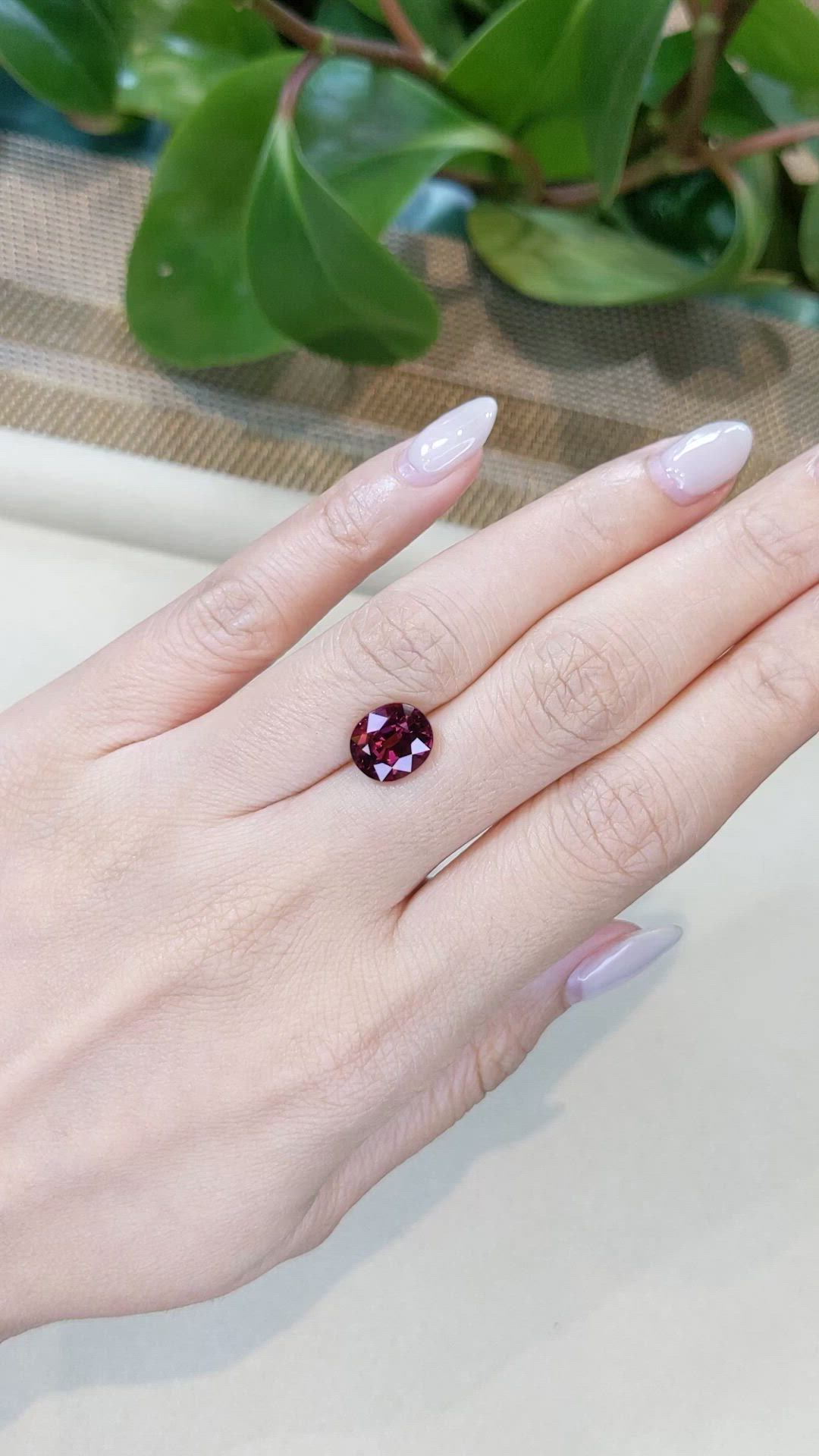 4.11 Ct. Reddish Purple Garnet from Tanzania Size Video