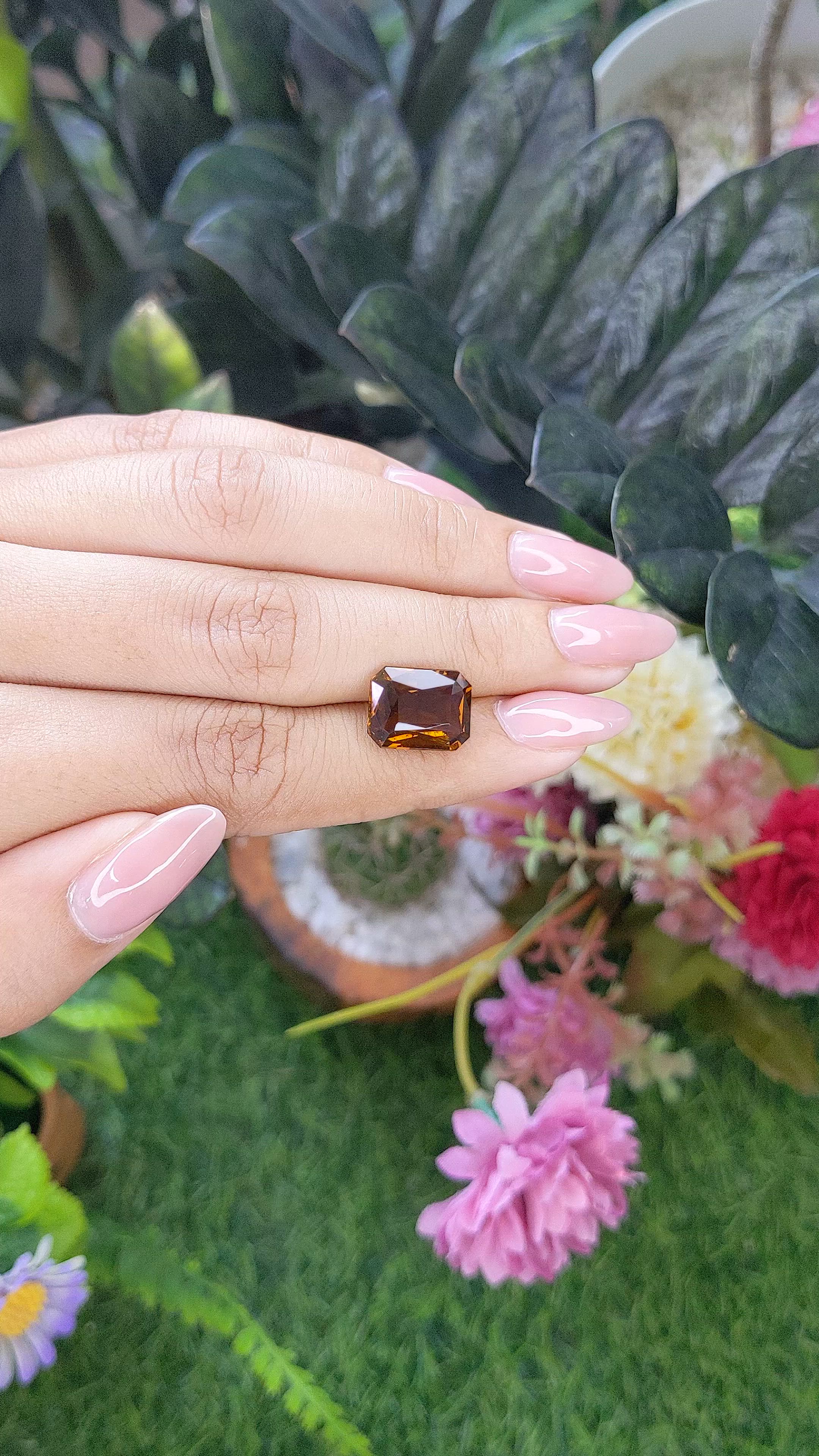 5.42 Ct. Brownish Orange Tourmaline from Ceylon (Sri Lanka) Size Video