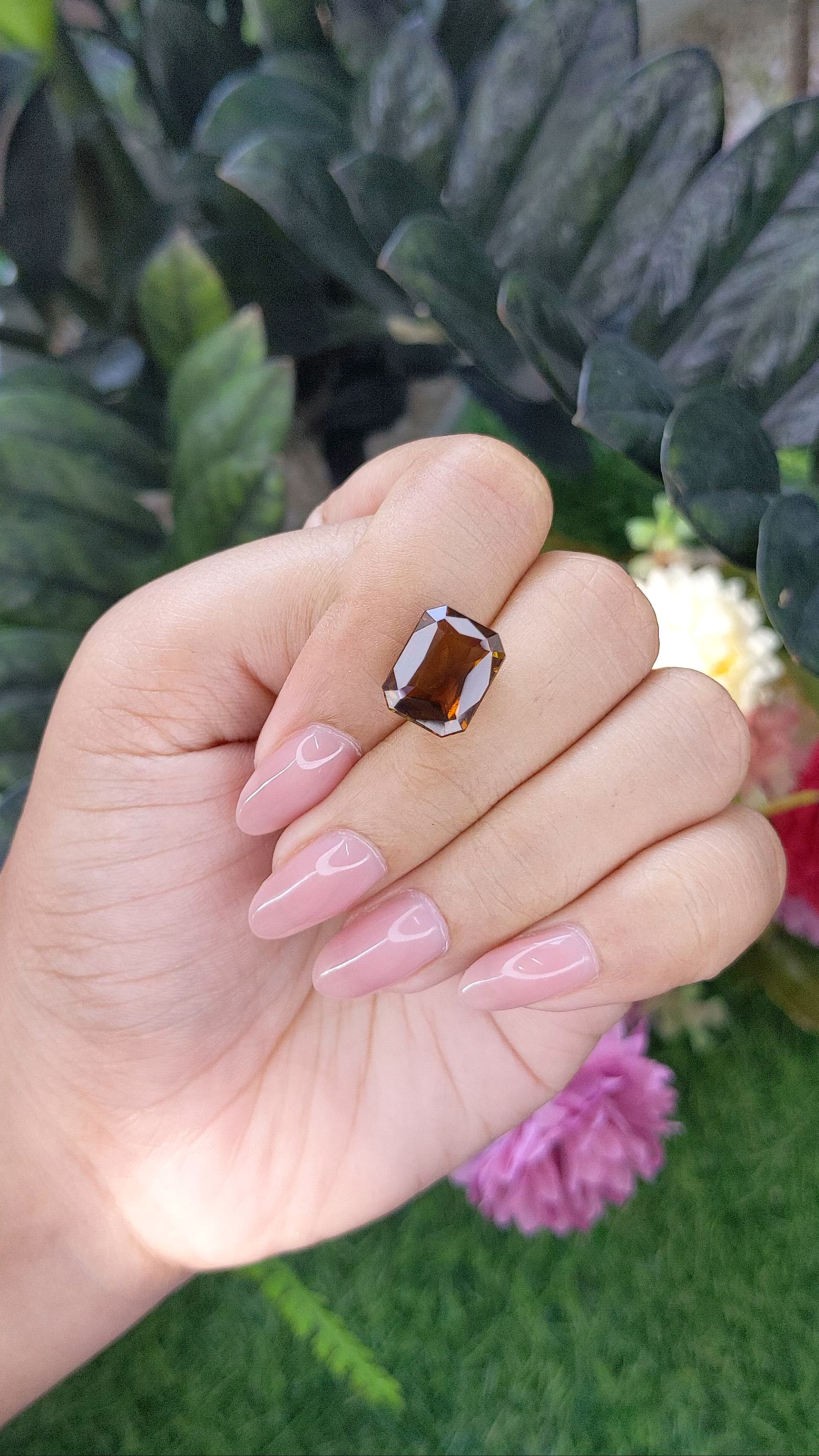 5.42 Ct. Brownish Orange Tourmaline from Ceylon (Sri Lanka) Size Video