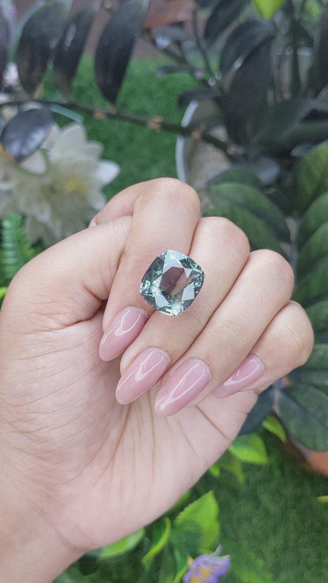 16.03 Ct. Greenish Blue Apatite from Ceylon (Sri Lanka) Size Video
