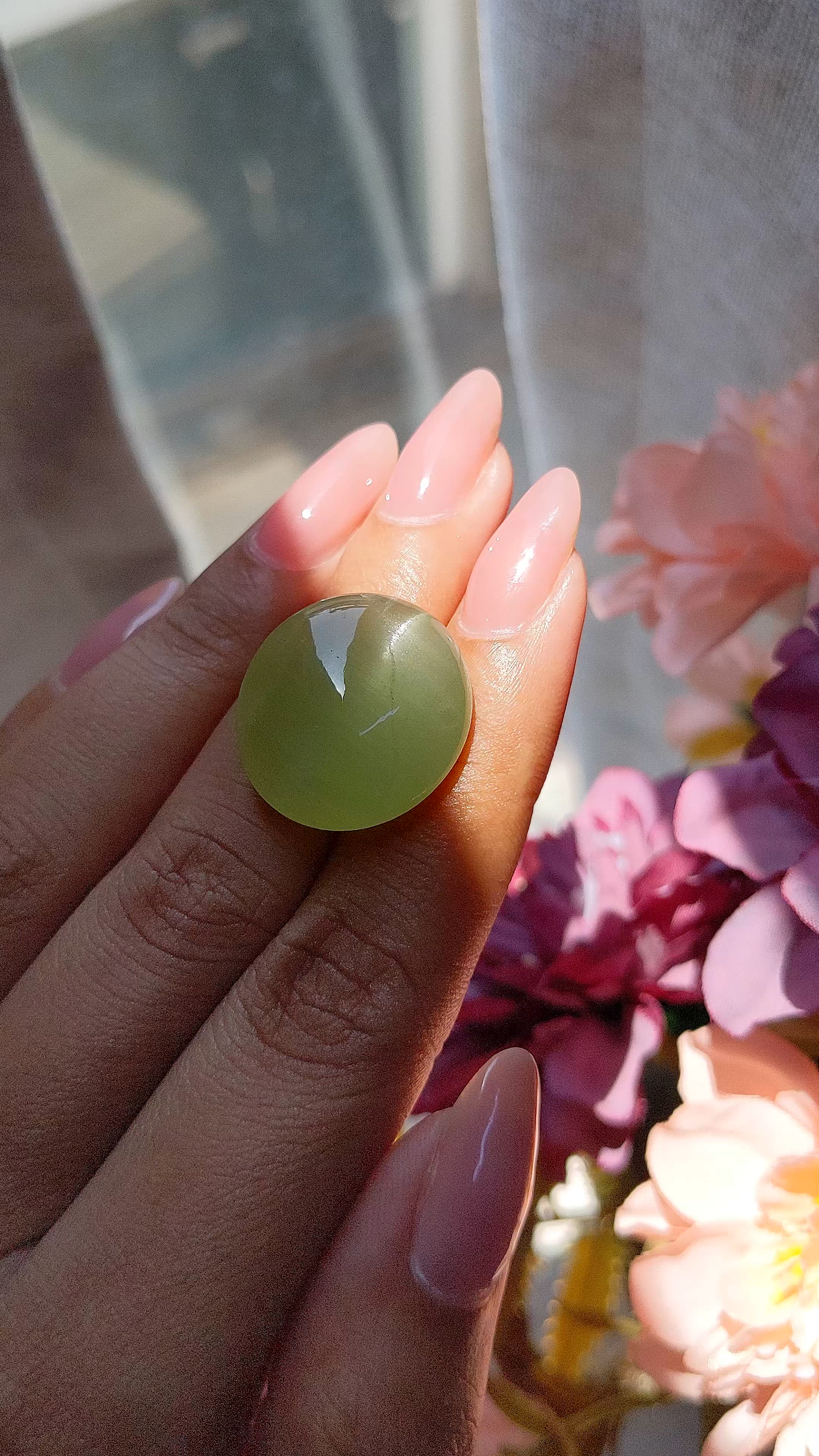 26.48 Ct. Green Cabochon Beryl from Ceylon (Sri Lanka) Size Video