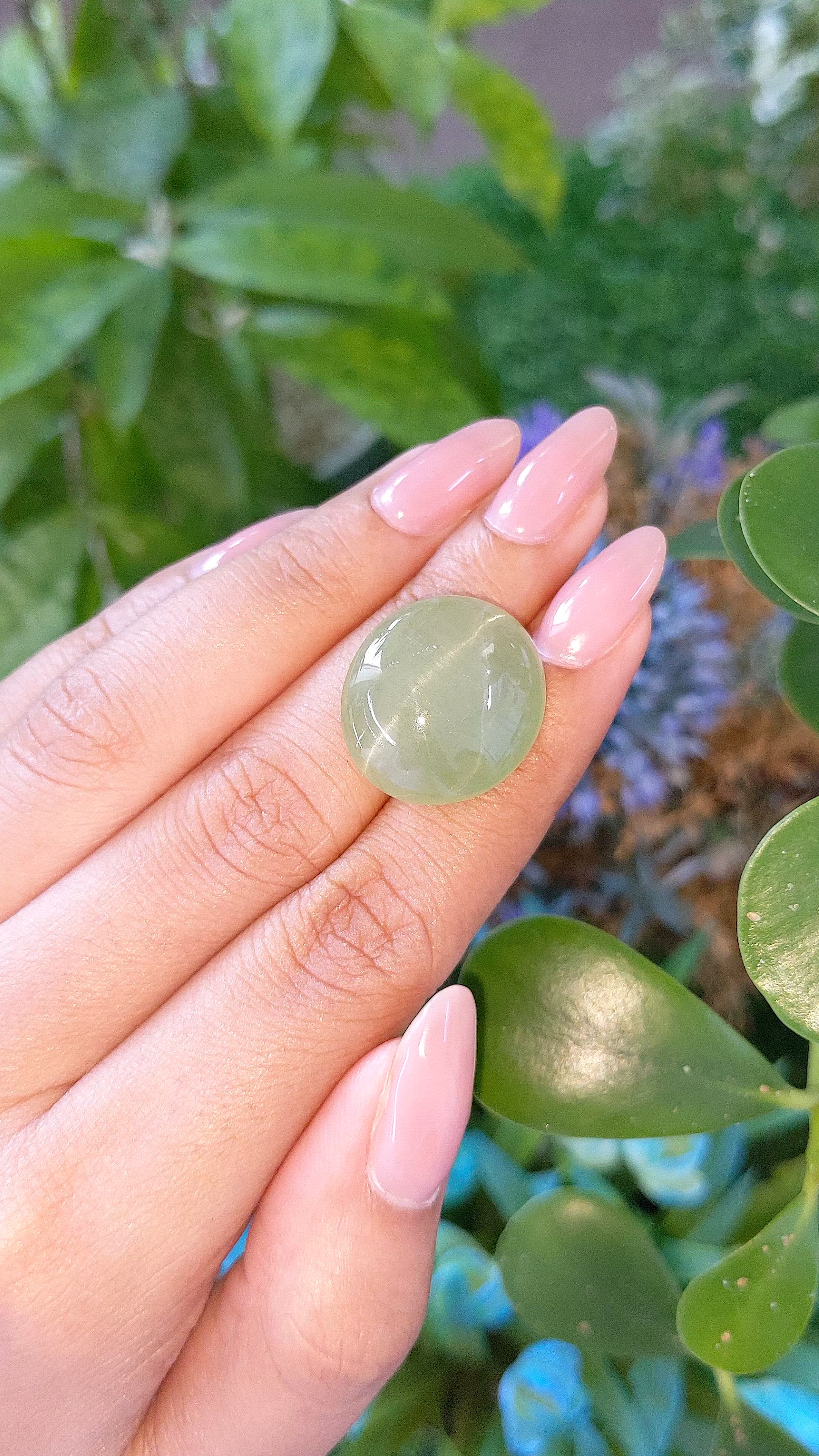 26.48 Ct. Green Cabochon Beryl from Ceylon (Sri Lanka) Size Video